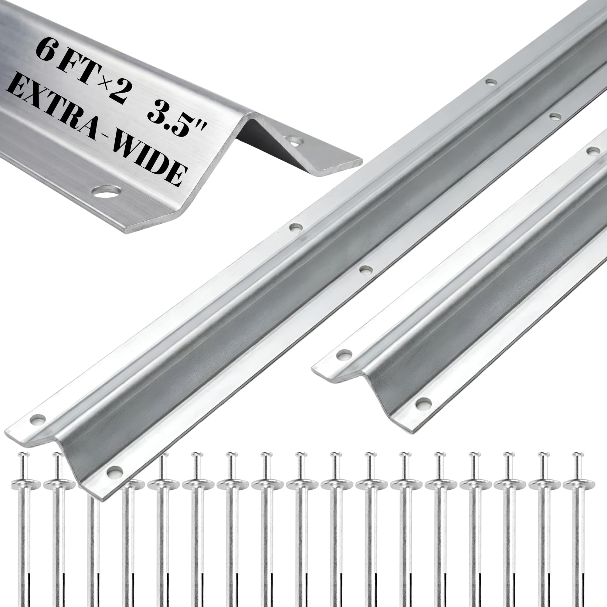 Heavy Duty Extra Wide 3.5" Wide V-Track for Sliding Gate,Compatible with 4" & 6" V-Groove Wheels, Galvanized Steel Ground Track Kit, Modular Design for Driveway, Warehouse & Industrial Gates