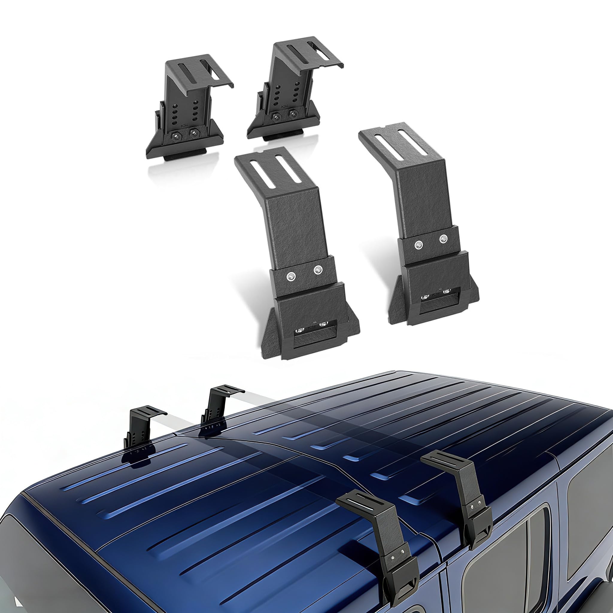 Adjustable Roof Rack Mounting Brackets for Wrangler JL/JK, Gladiator JT, Cherokee XJ- Heavy-Duty, Easy Install, Secure Attachment for Cargo Management 1984-2025