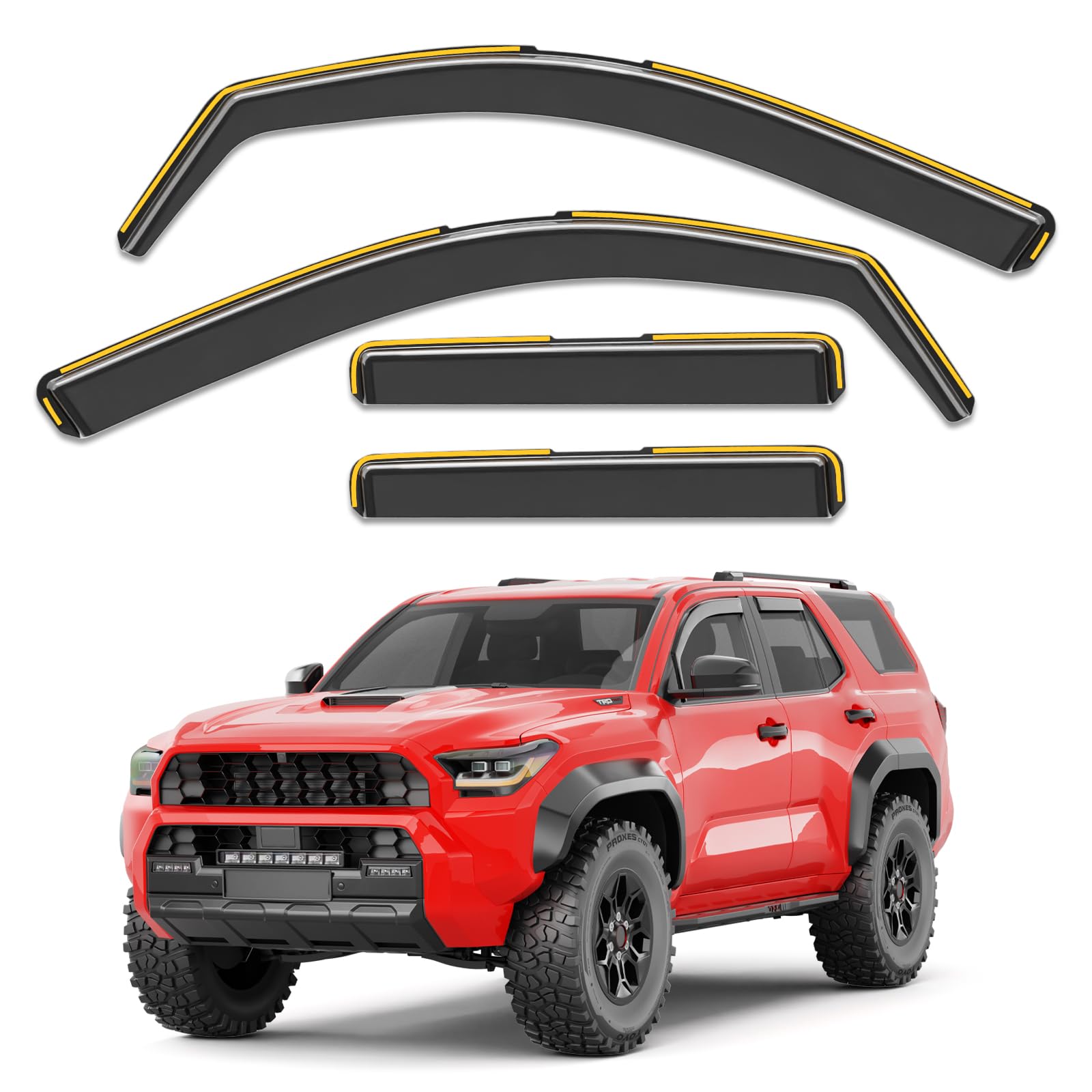 Saleago in-Channel Window Rain Guards Fit for 2025 2026 Toyota 4Runner, Extra Durable Window Visors Window Deflectors Vent Visors Vent Shades Car Accessories-4 pcs