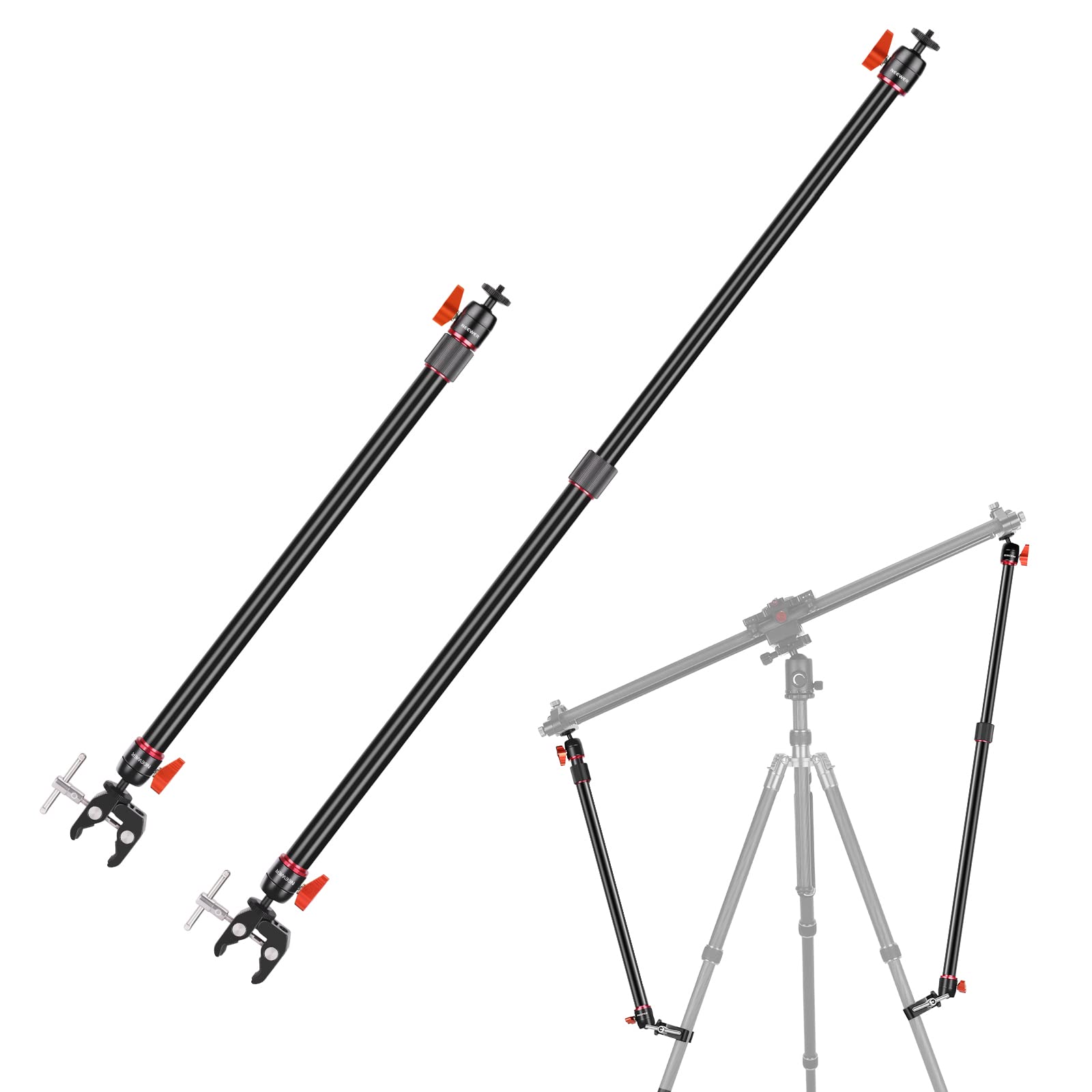 Camera Slider Support Arm Stabilizer 2-Pack Adjustable Tripod Stabilizers