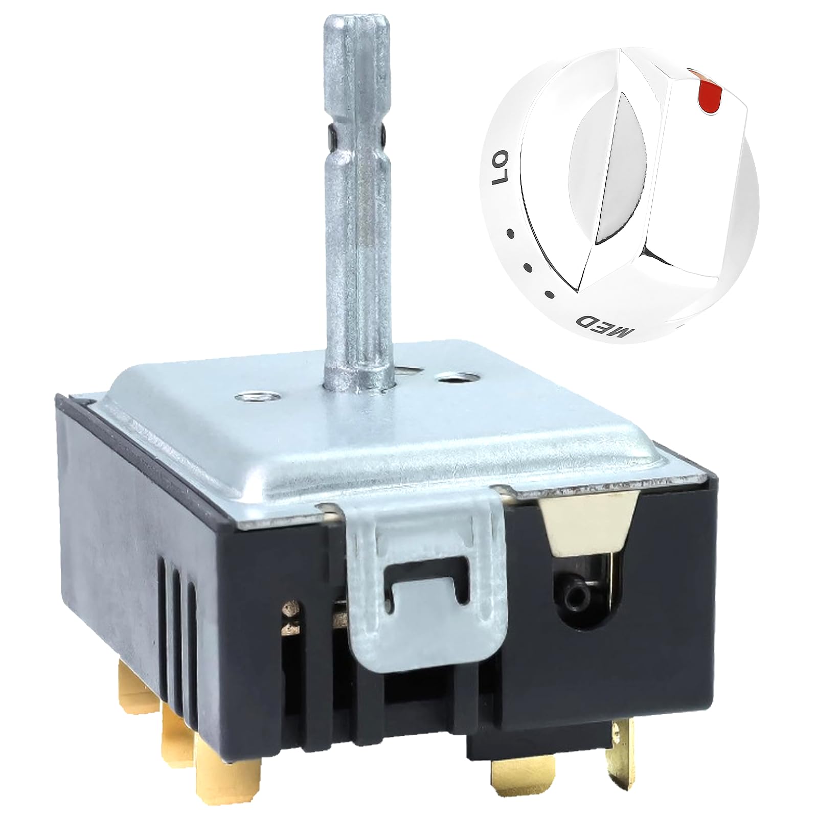 As is DG44-01006B Dual Burner Infinite Switch dg44-01006b Range Replacement Part Part Number: PER001-12D Compatible with Samsung Series Range/Oven Surface Element Control Switch