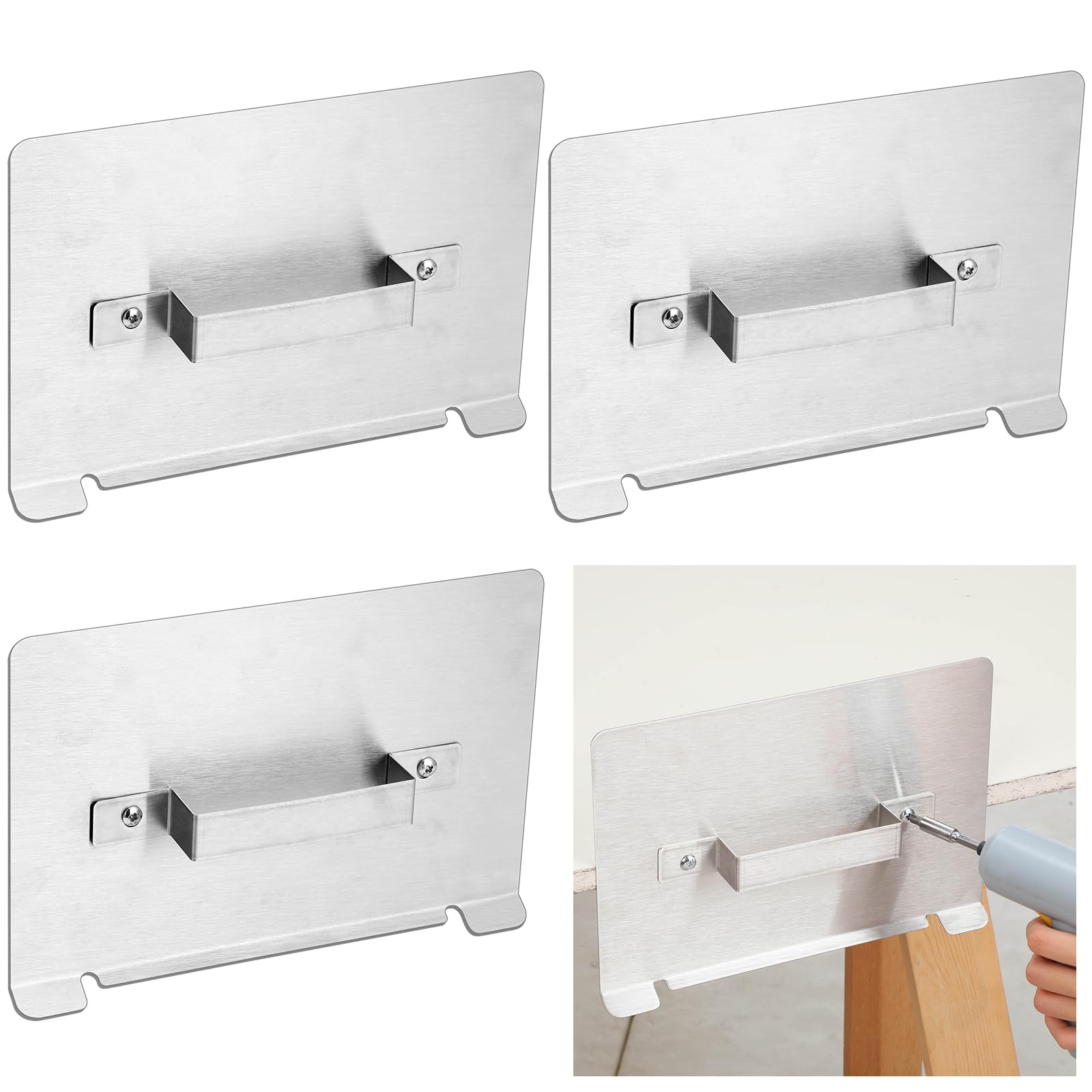 Shimeyao 4 Pcs Stackable Door Painting Stands 11 x 8 Inch Stainless Steel Metal Paint Racks Doors Kitchen Cabinet Painting Tools for Stacking Flipping Drying (Stainless Steel Color)