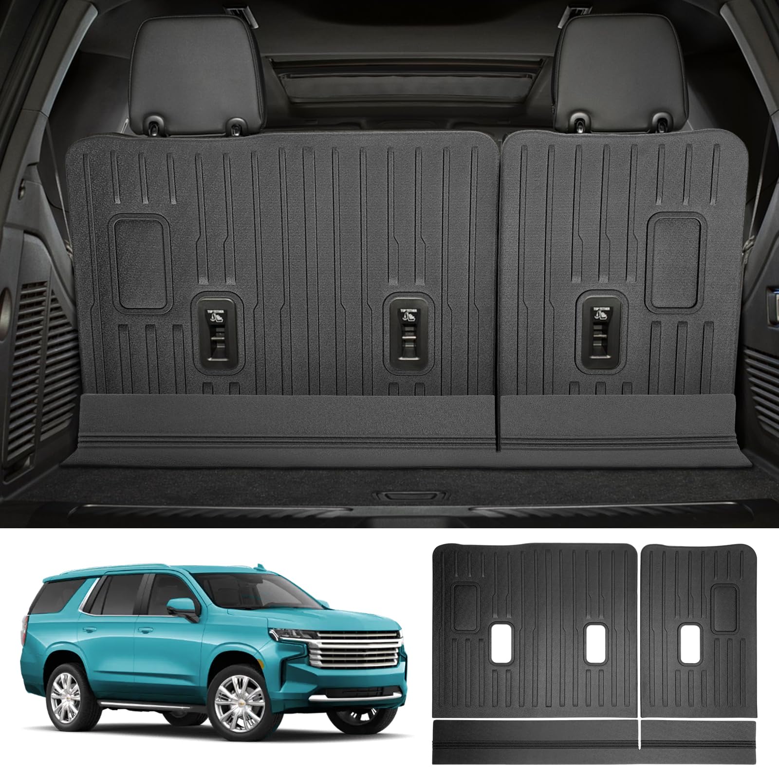 JTYZSM Backrest Mat for 2022-2025 Chevy Tahoe/GMC Yukon Cargo Mat All Weather Protector Rear Seat Back Liner for 2022 2023 2024 2025 Chevrolet Tahoe/GMC Yukon Accessories
