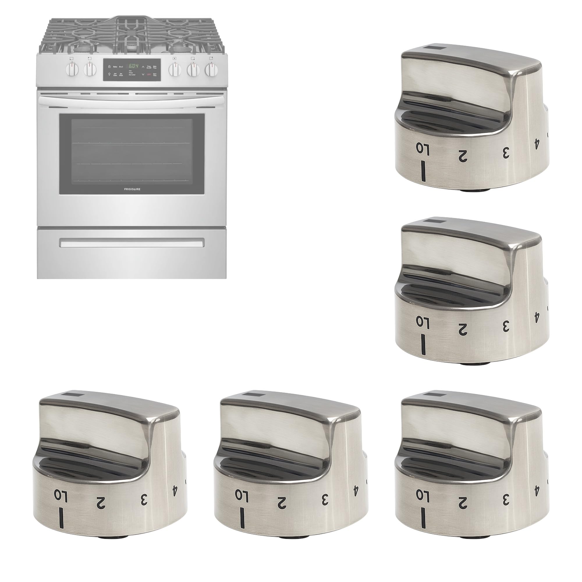 5pk Gas Stove Burner Knob for Frigidaire Kenmore AP3774164