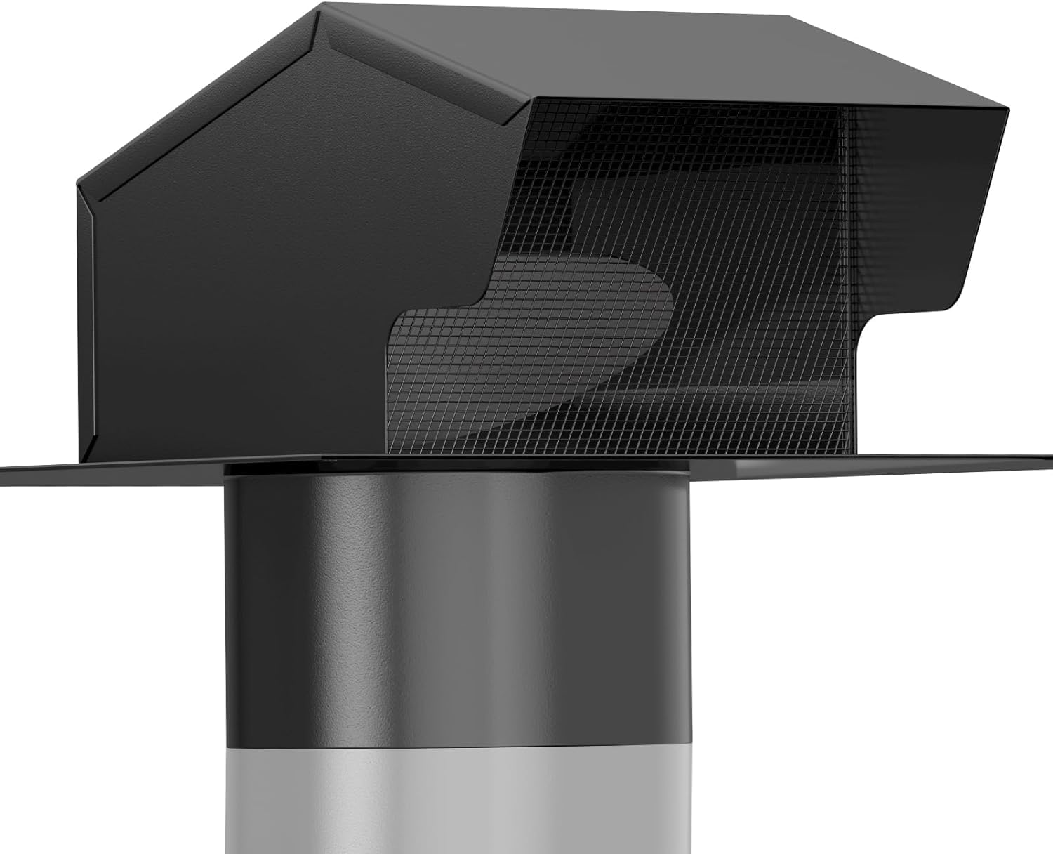 Hon&Guan 12 Inch Roof Exhaust Vent Cap - Heavy Duty Galvanized Steel Roof Vents for Houses, with Damper, for Home Ventilation System - Black
