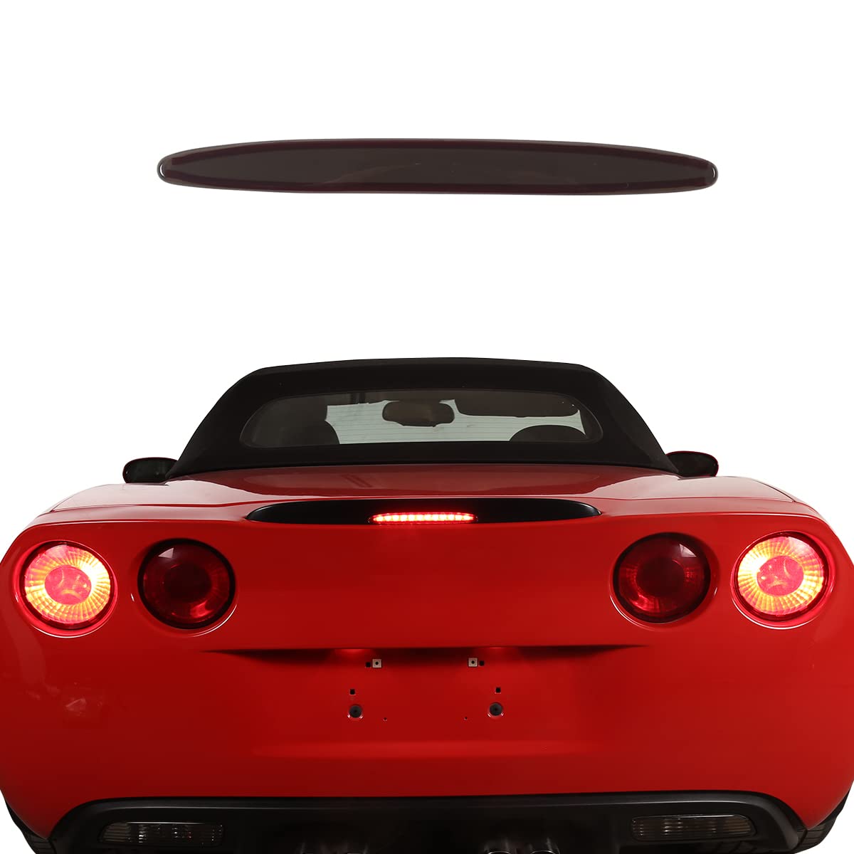 JONKOKO Car Rear Tail Foglights Lamp Frame Cover for Chevrolet Corvette C6 2005-2013 Rear Bumper Reflectors Lights,HighBrake Light Stickers,Auto Exterior Taillight Cover (Brake Light Cover)