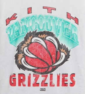Kith for the Vancouver Grizzlies Vintage Jones II Tee - Light Heather Grey