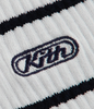 Kith Embroidered Logo Striped Crew Sock - White