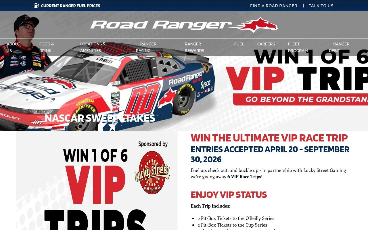 Road Ranger NASCAR Sweepstakes 2026