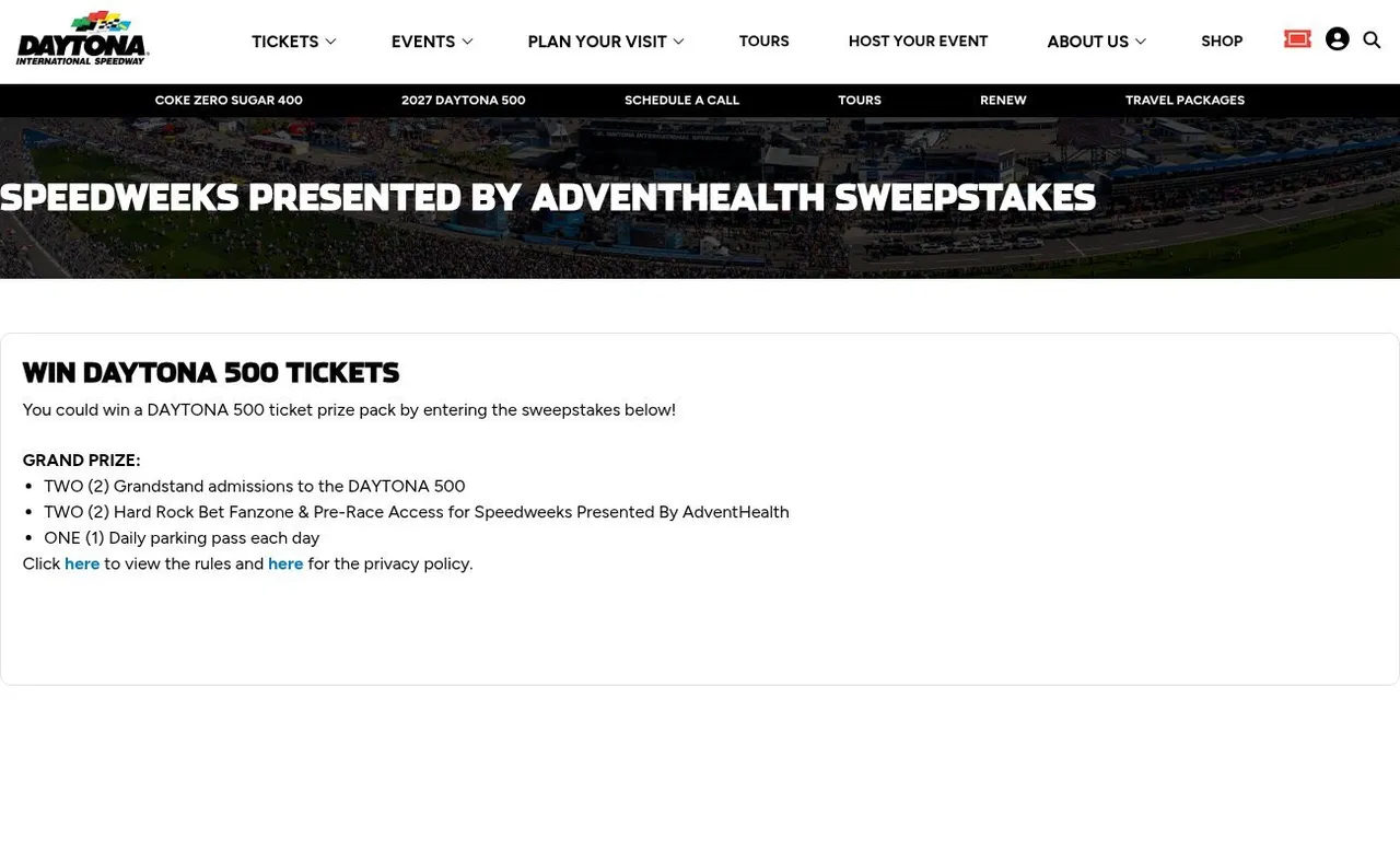 2027 Daytona 500 Sweepstakes