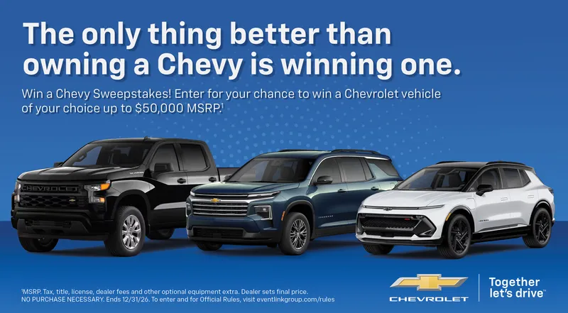 General Motors: Win a Chevrolet Vehicle Valued at $50,000