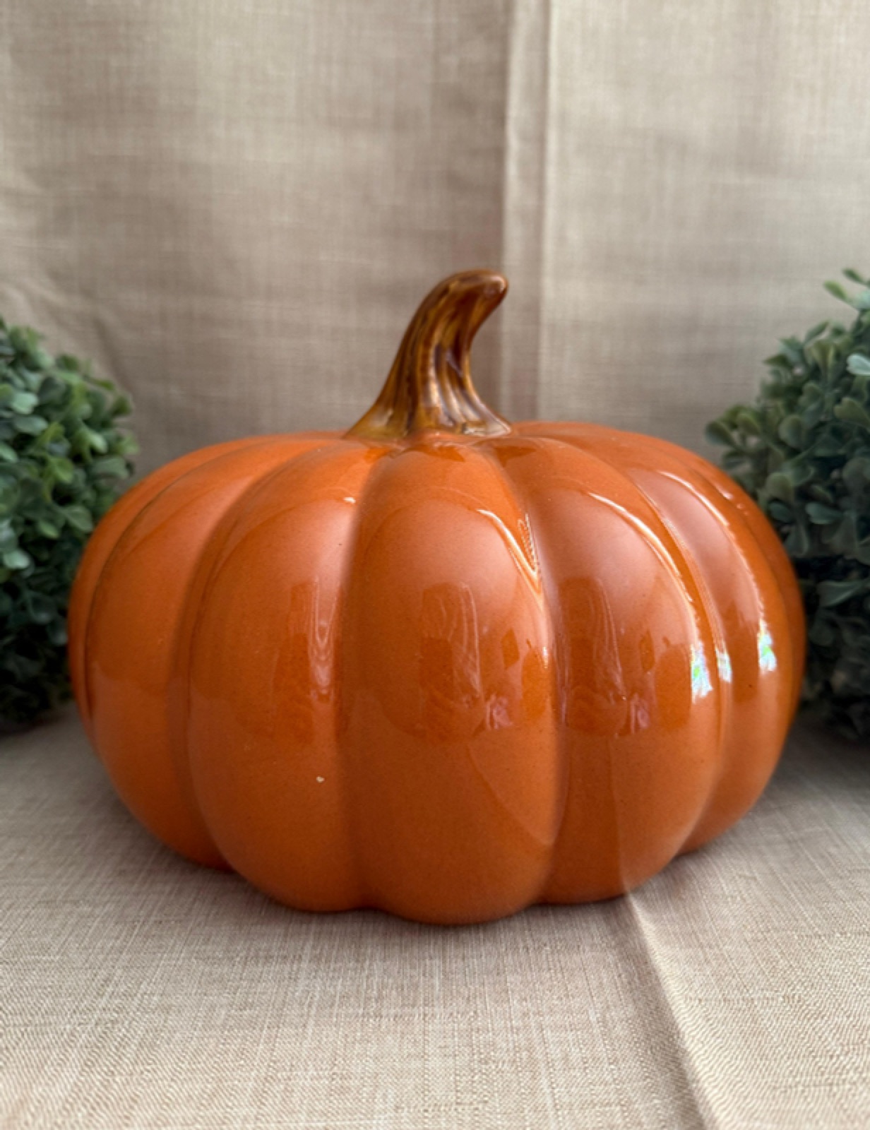 Calabaza Decorativa Naranja de Cerámica