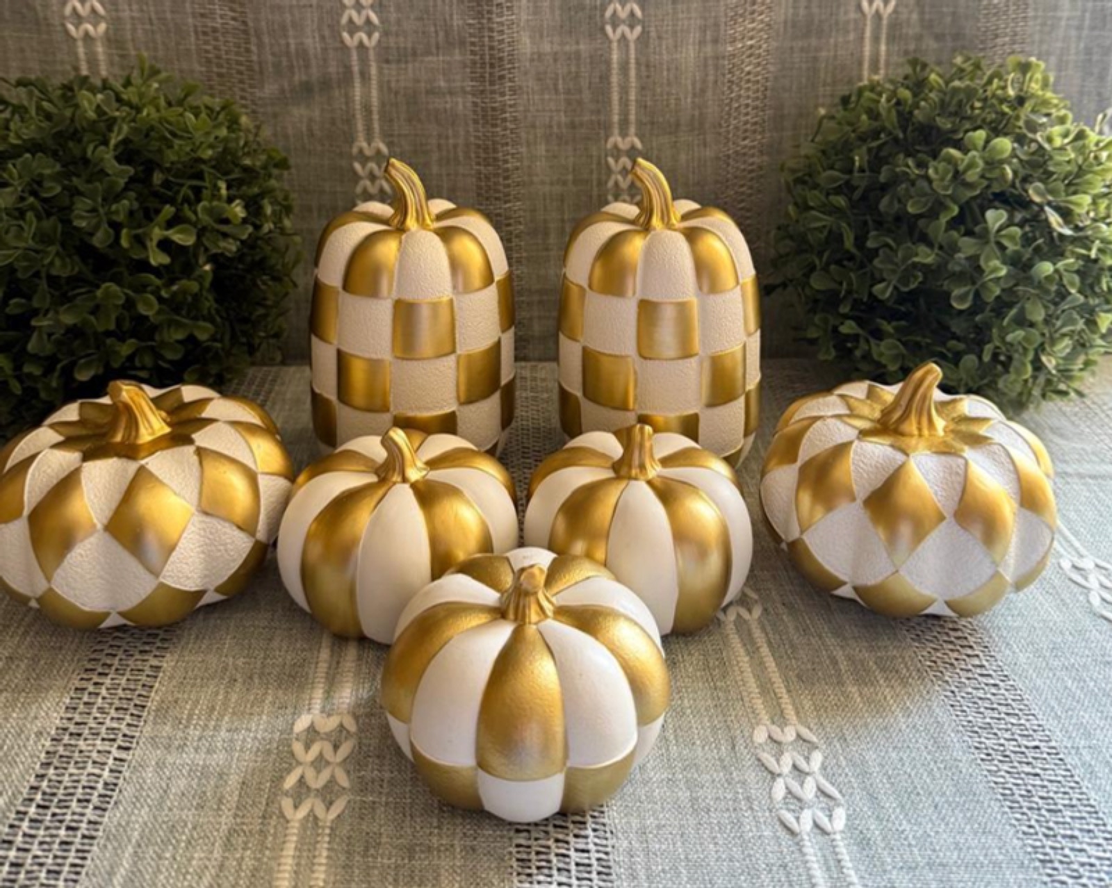 Set de 6 Calabazas Blancas Cerámica