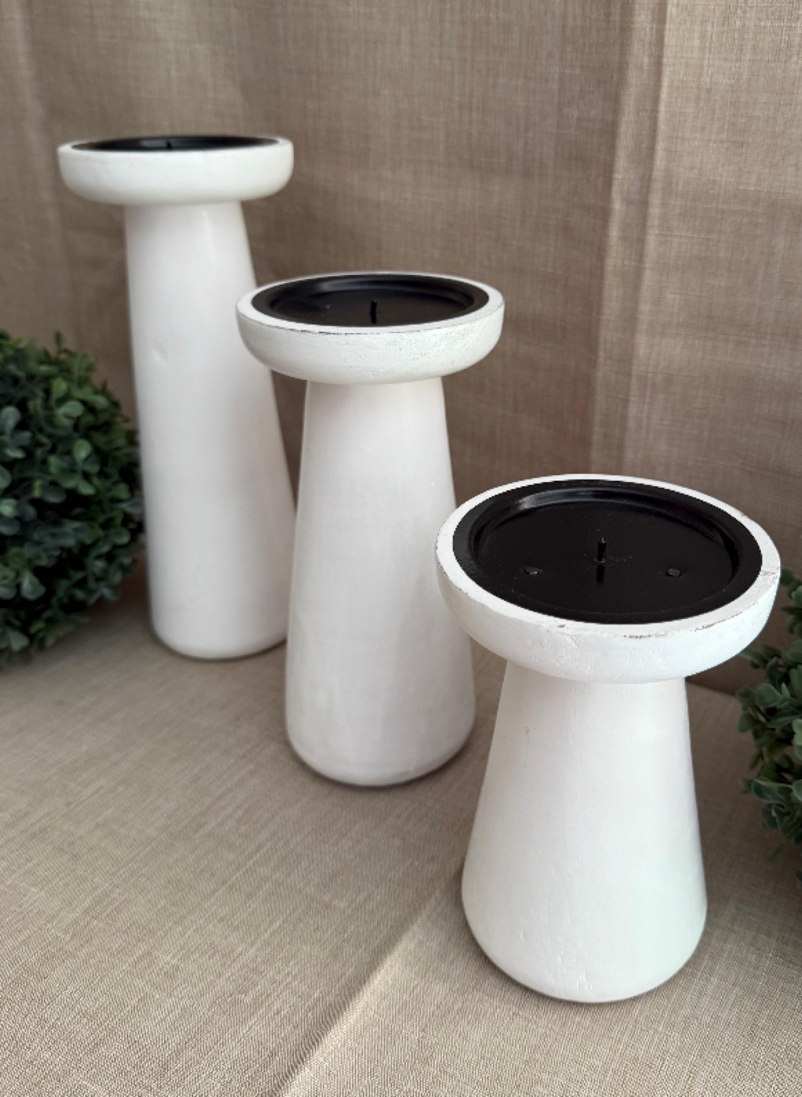 Set de Candeleros Metal Blanco