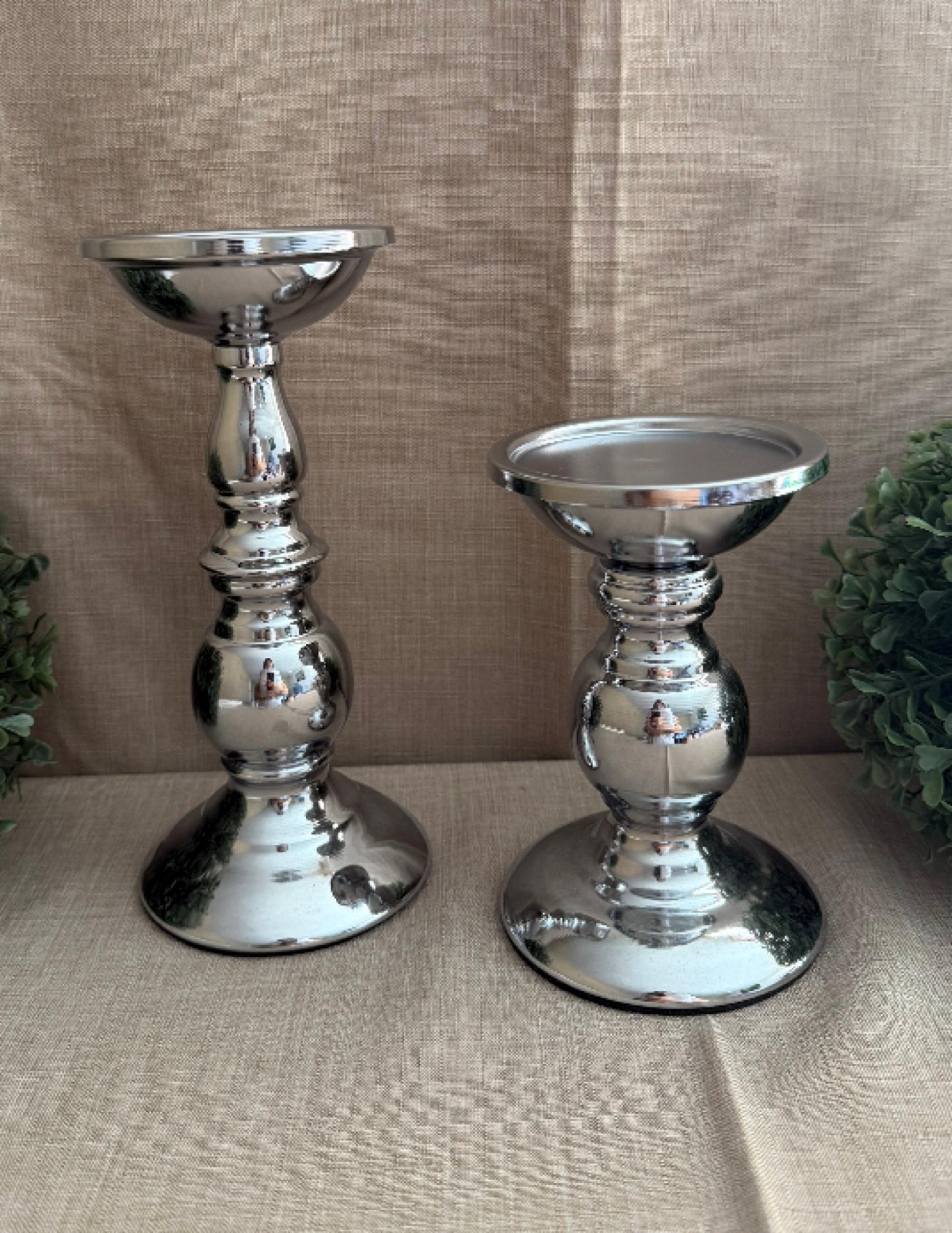 Set de Candeleros Metal Gris
