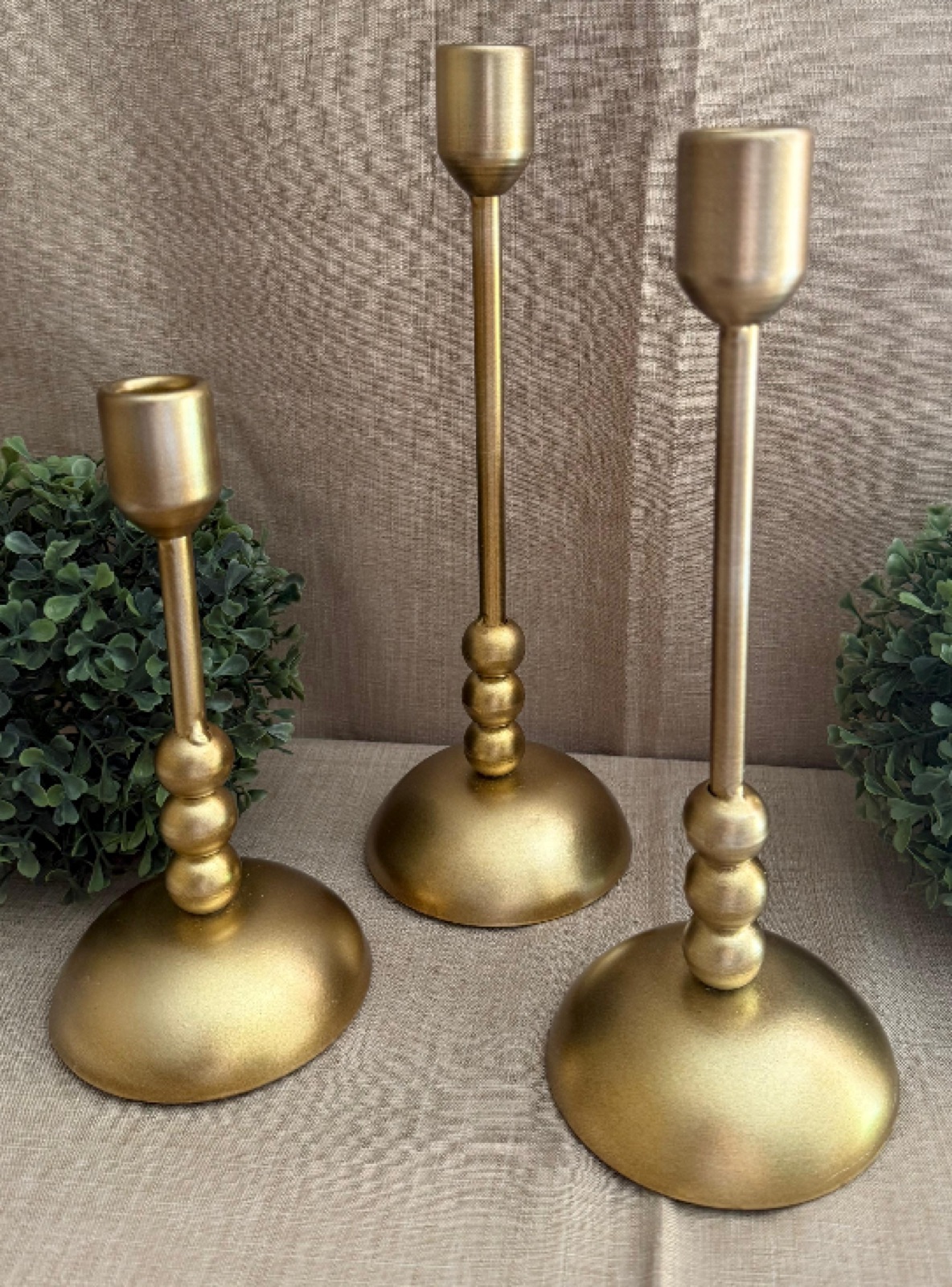 Set de Candeleros Metal Dorado