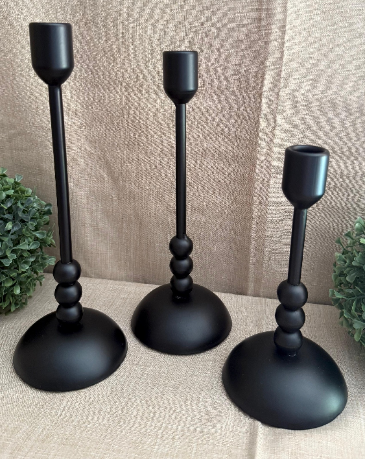 Set de Candeleros Metal negro