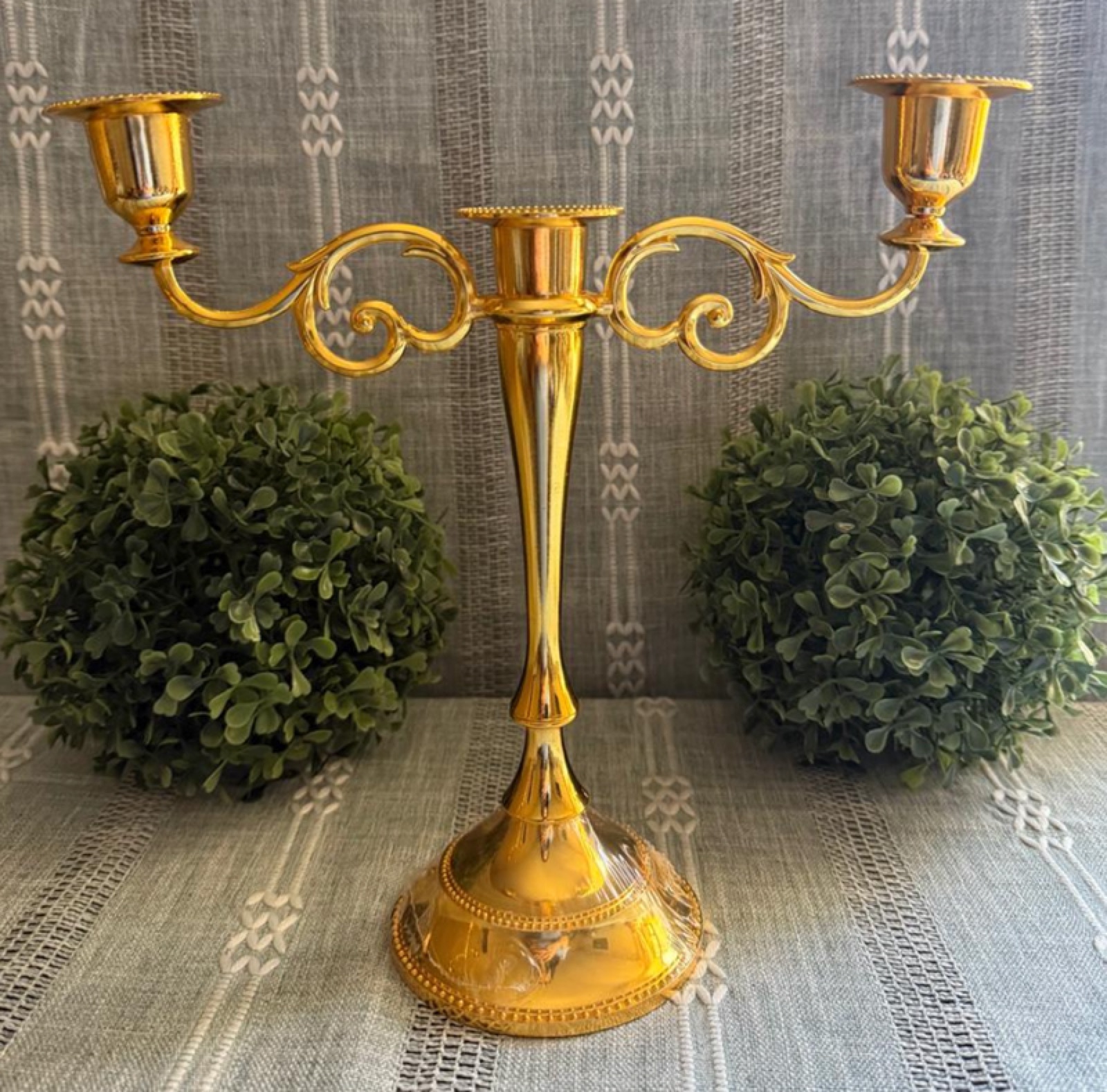 Candelero Metal Dorado Individual