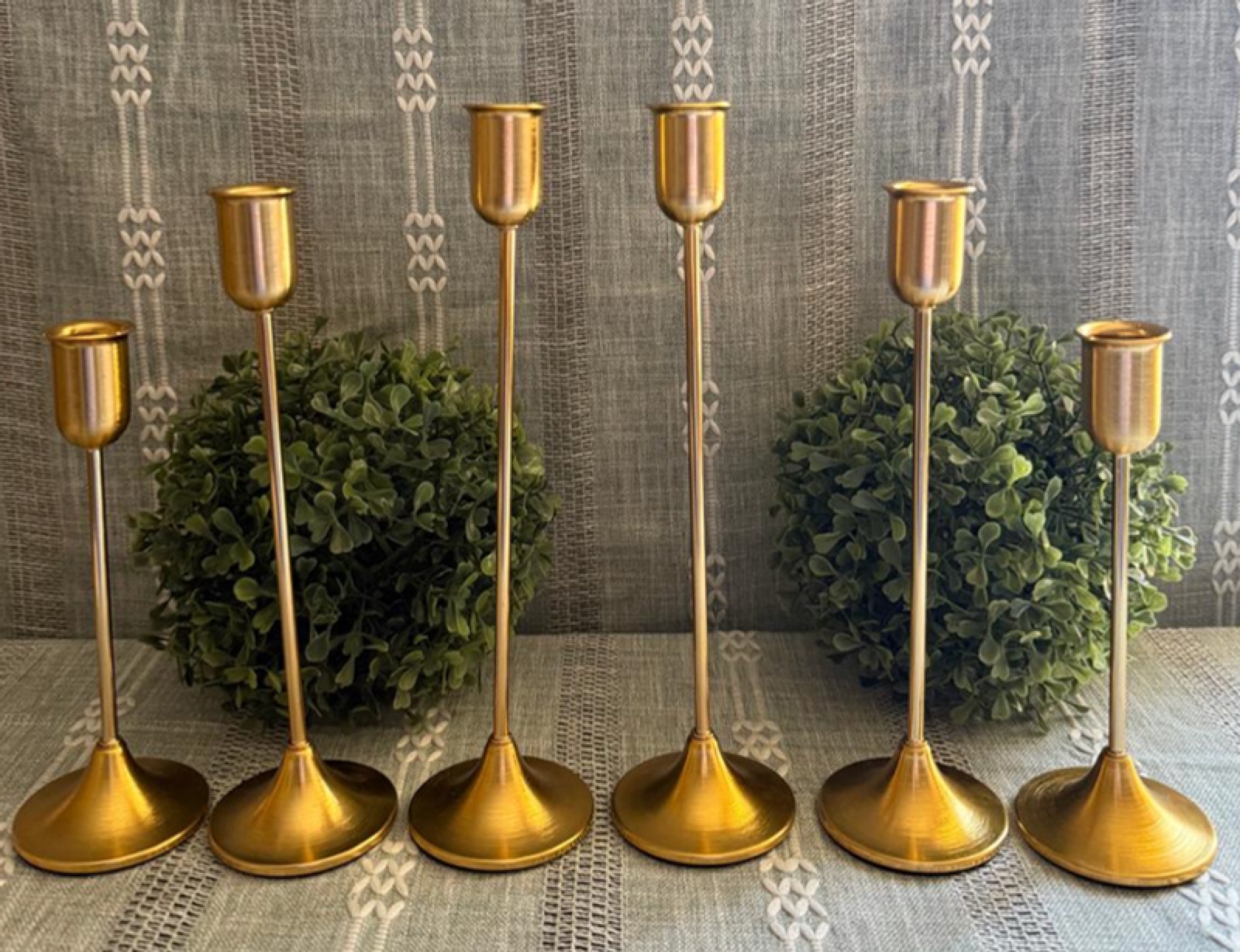 Set de 6 Candeleros Dorados