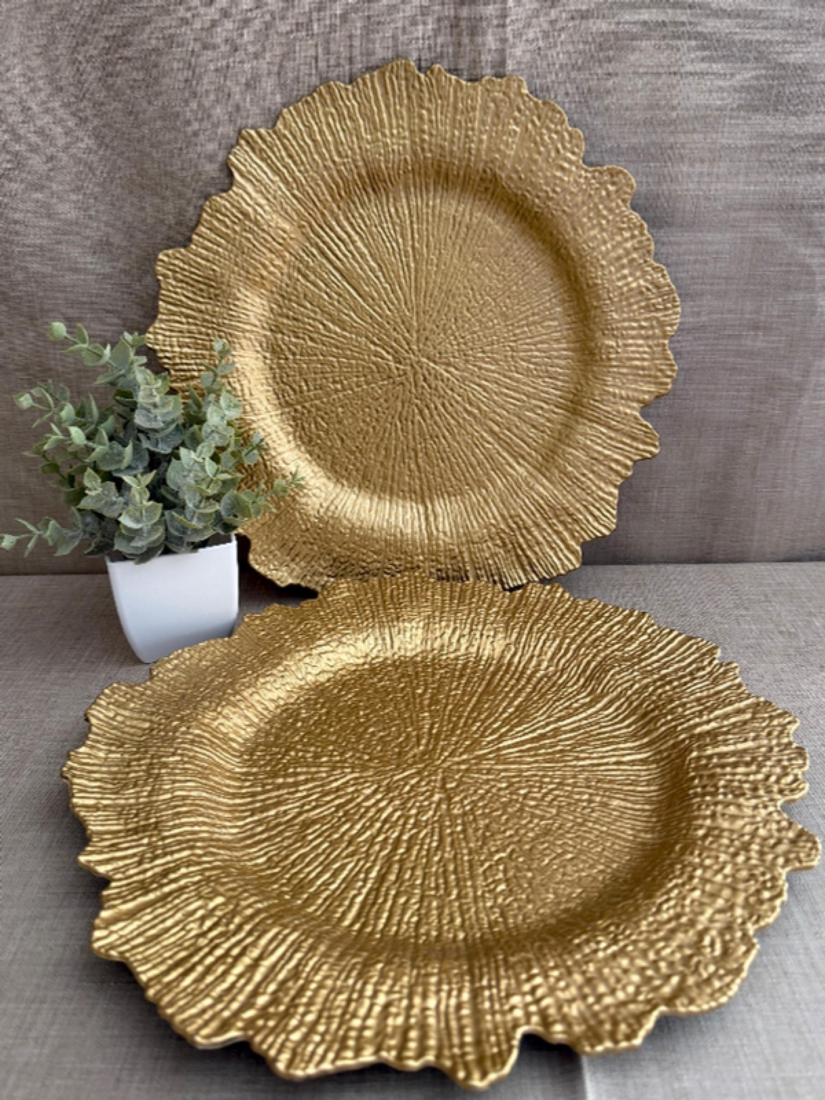 Set de 6 Baja Platos Dorados
