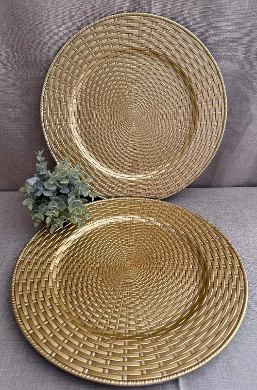 Set de 6 Baja Platos Dorados Tejidos