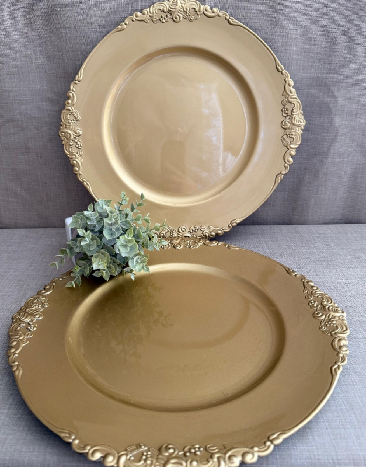 Set de 6 Baja Platos Dorados Clásicos