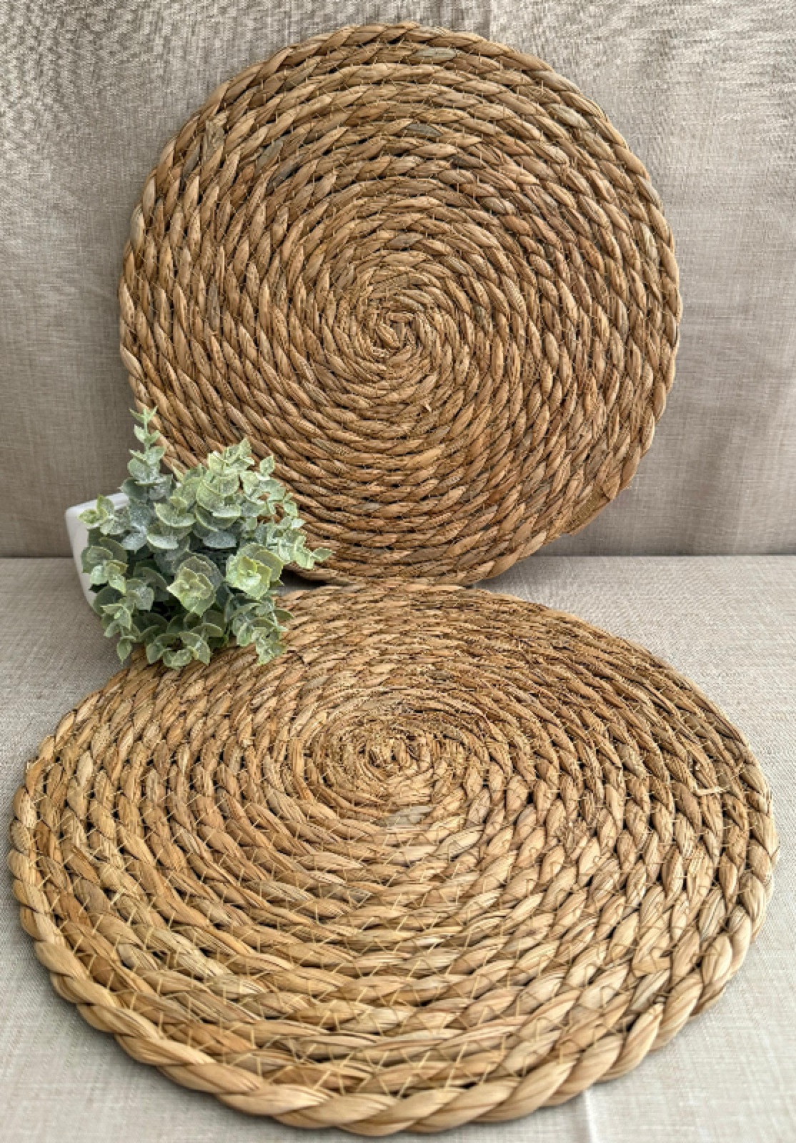 Set de 4 Baja Platos de Mimbre