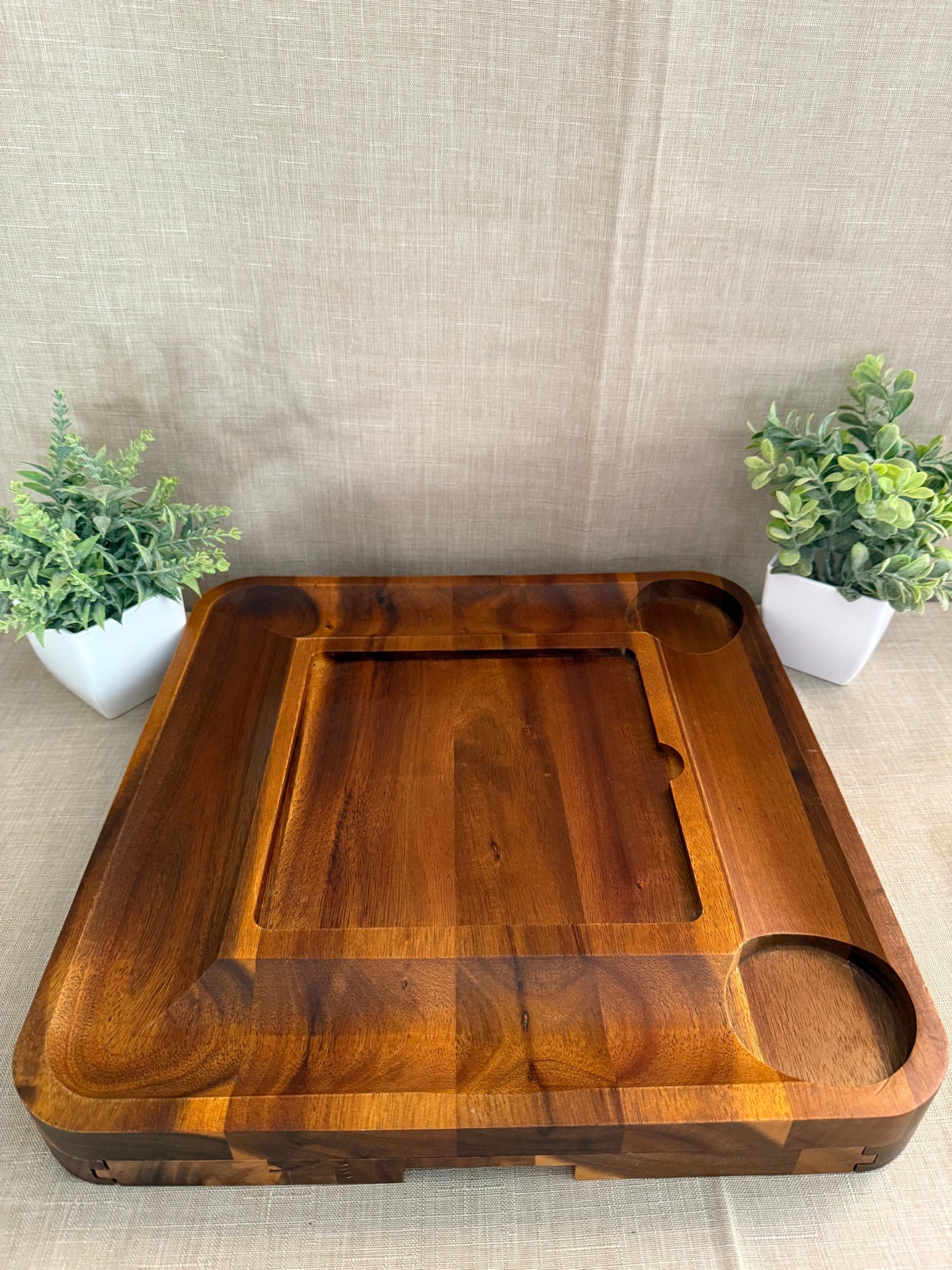 Tabla de Queso rectangular de madera con tabla de hierro