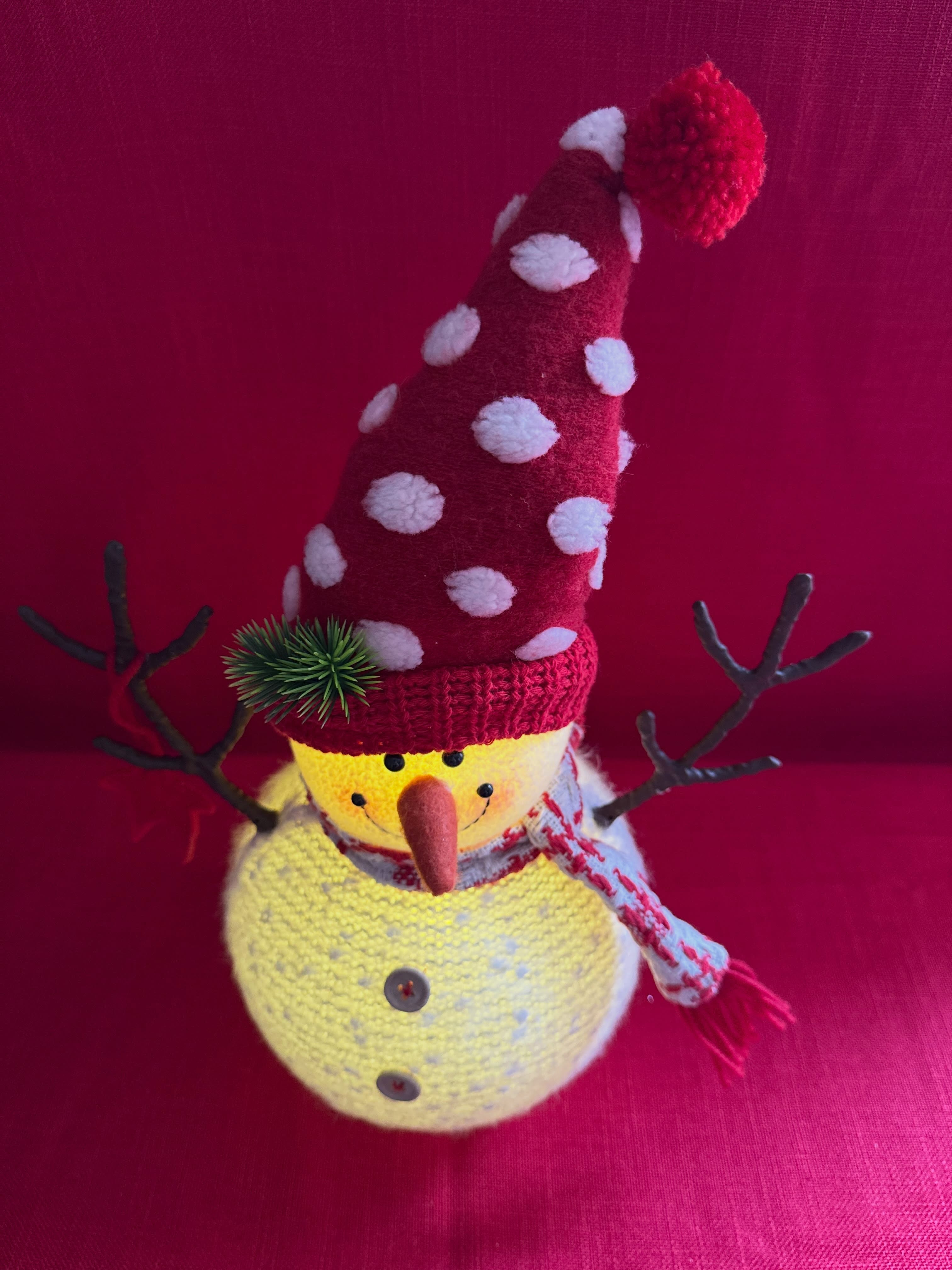 Hombre de nieve navideño que aporta encanto y diversión