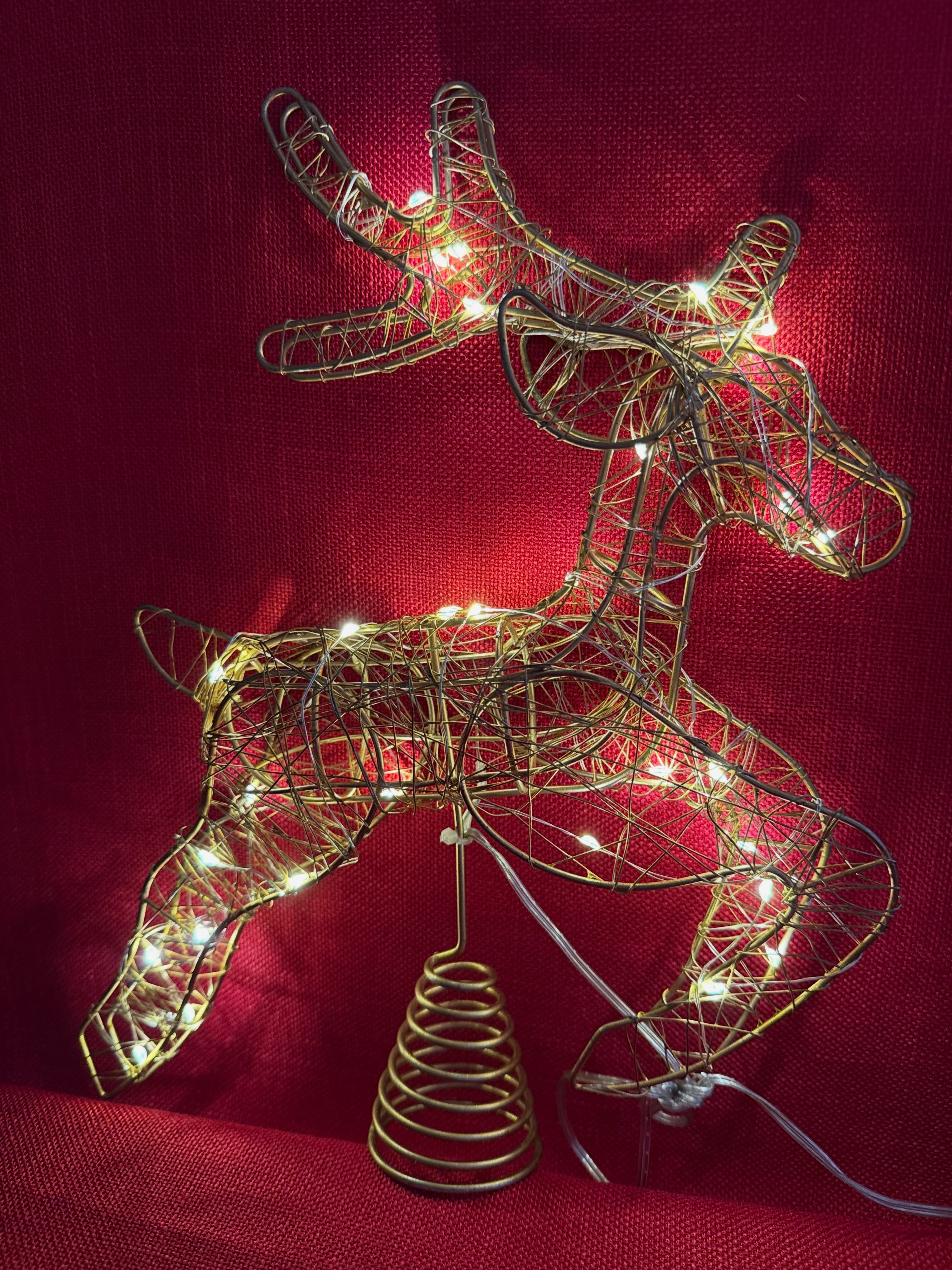 Reno navideño para decoración de árbol color dorado