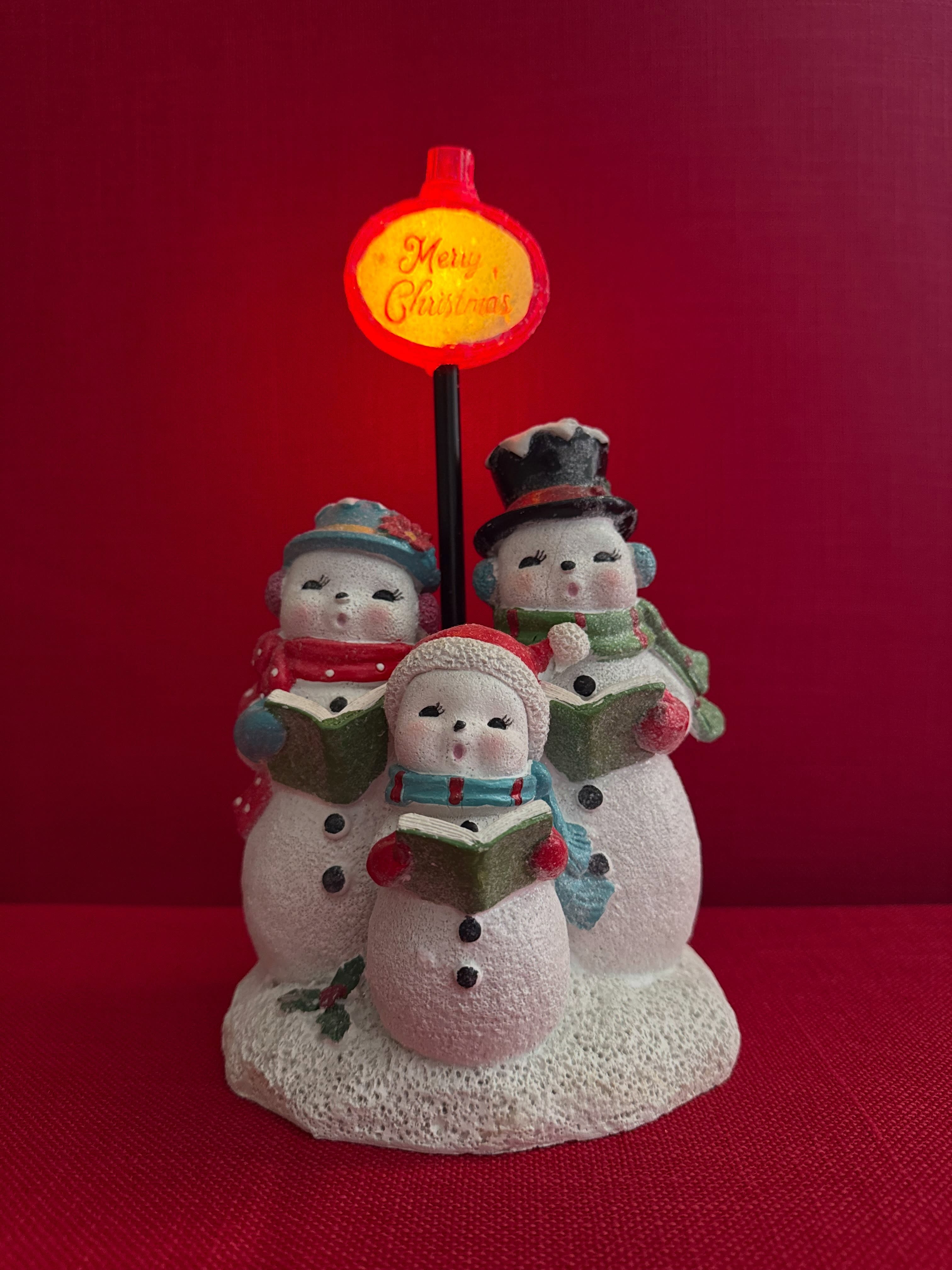 Decoración navideña de hombres de nieve de resina
