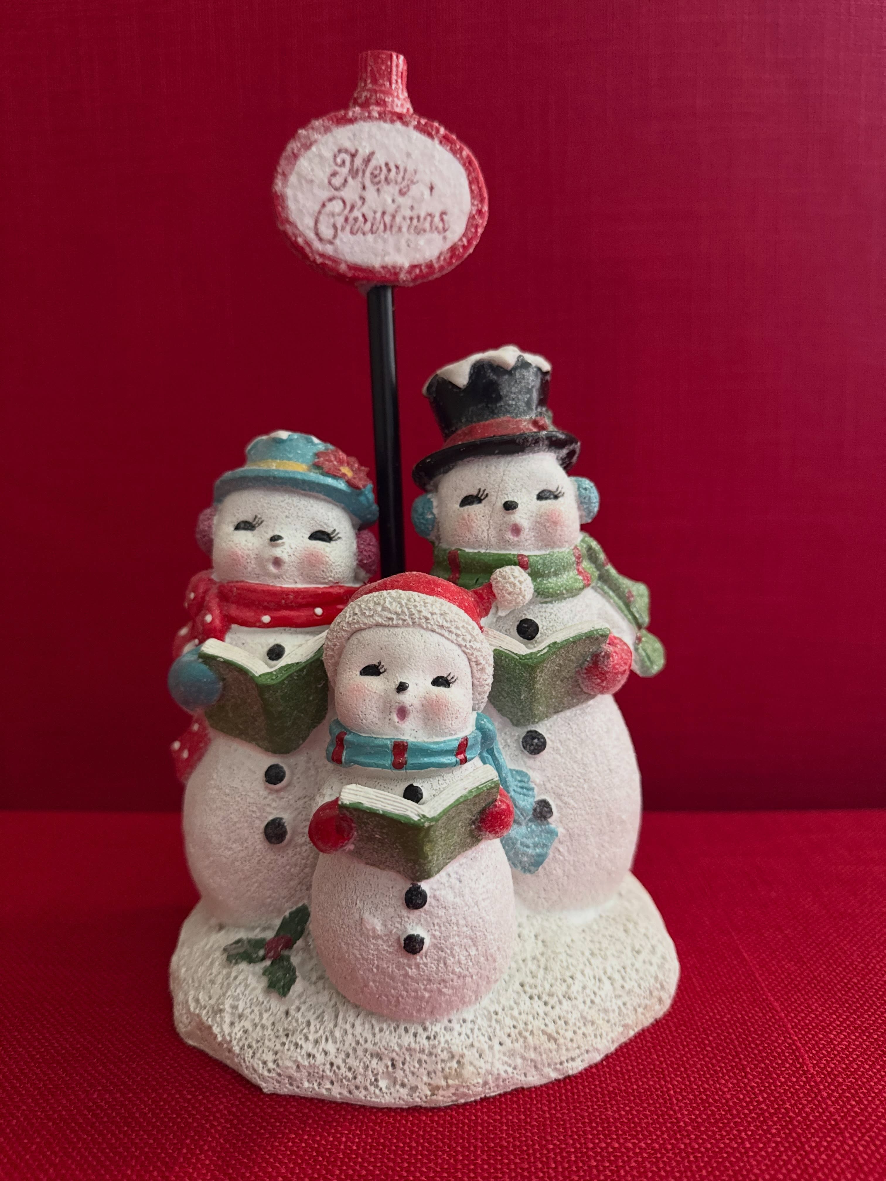 Decoración navideña de hombres de nieve de resina