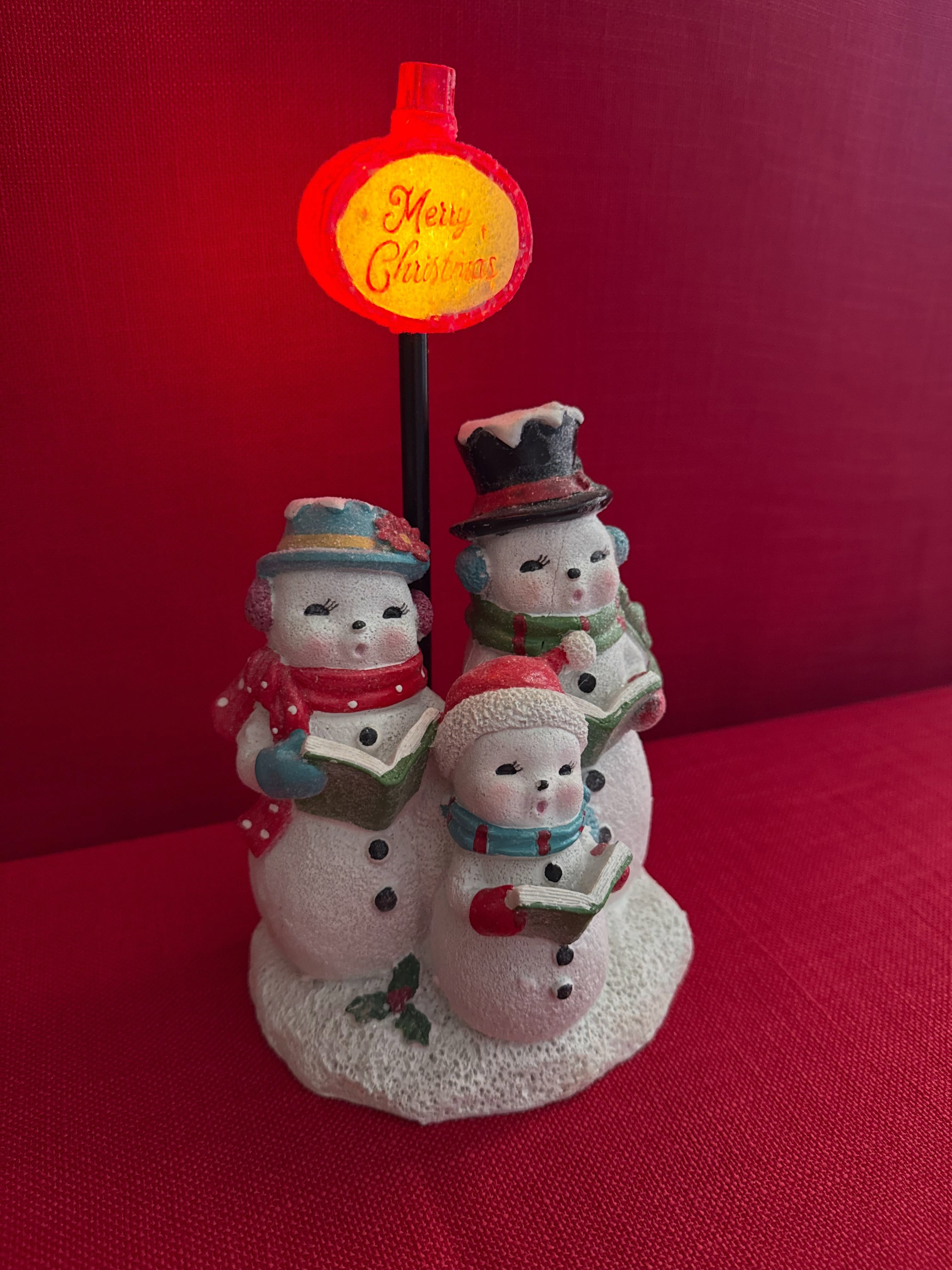 Decoración navideña de hombres de nieve de resina