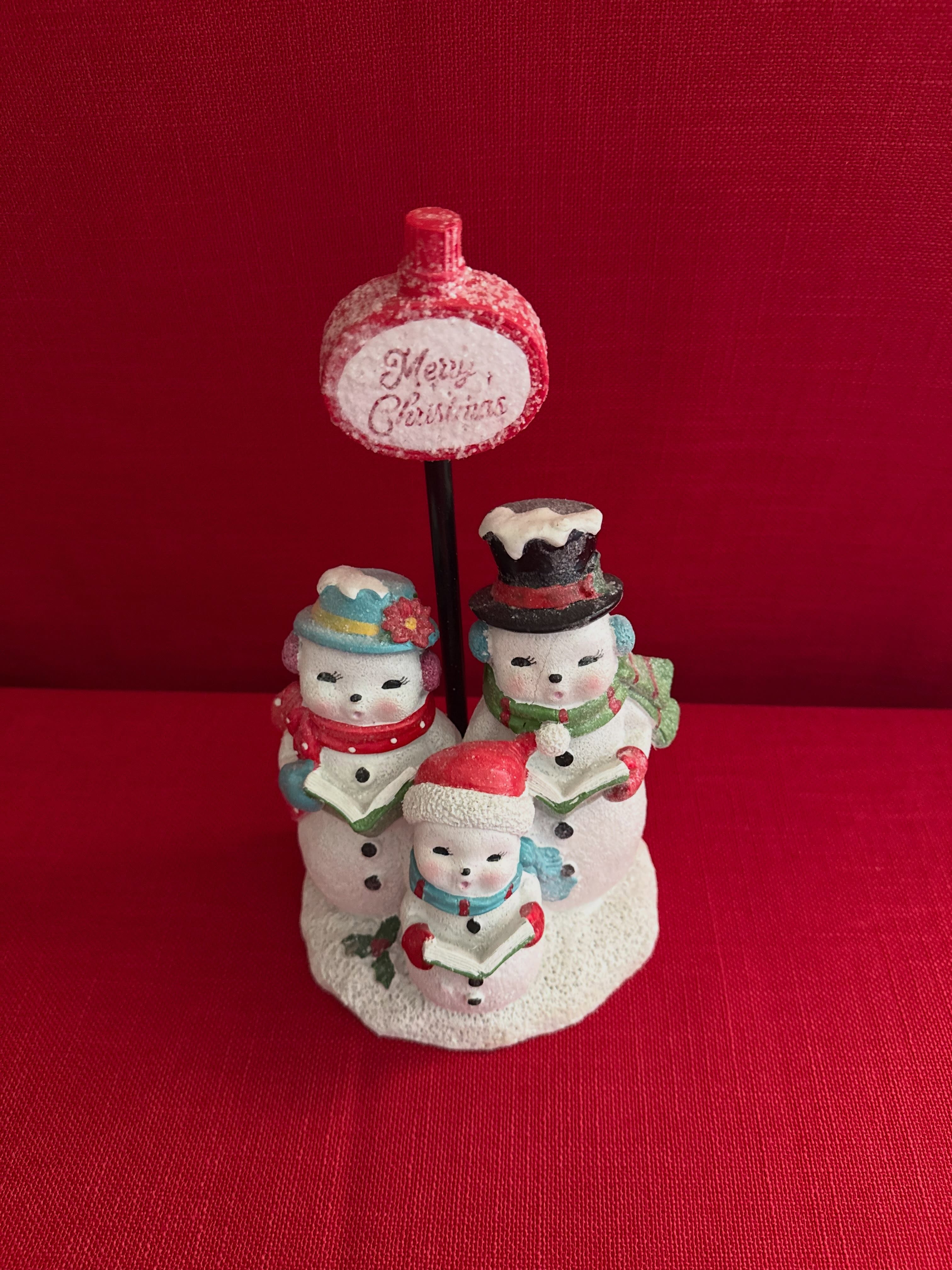 Decoración navideña de hombres de nieve de resina