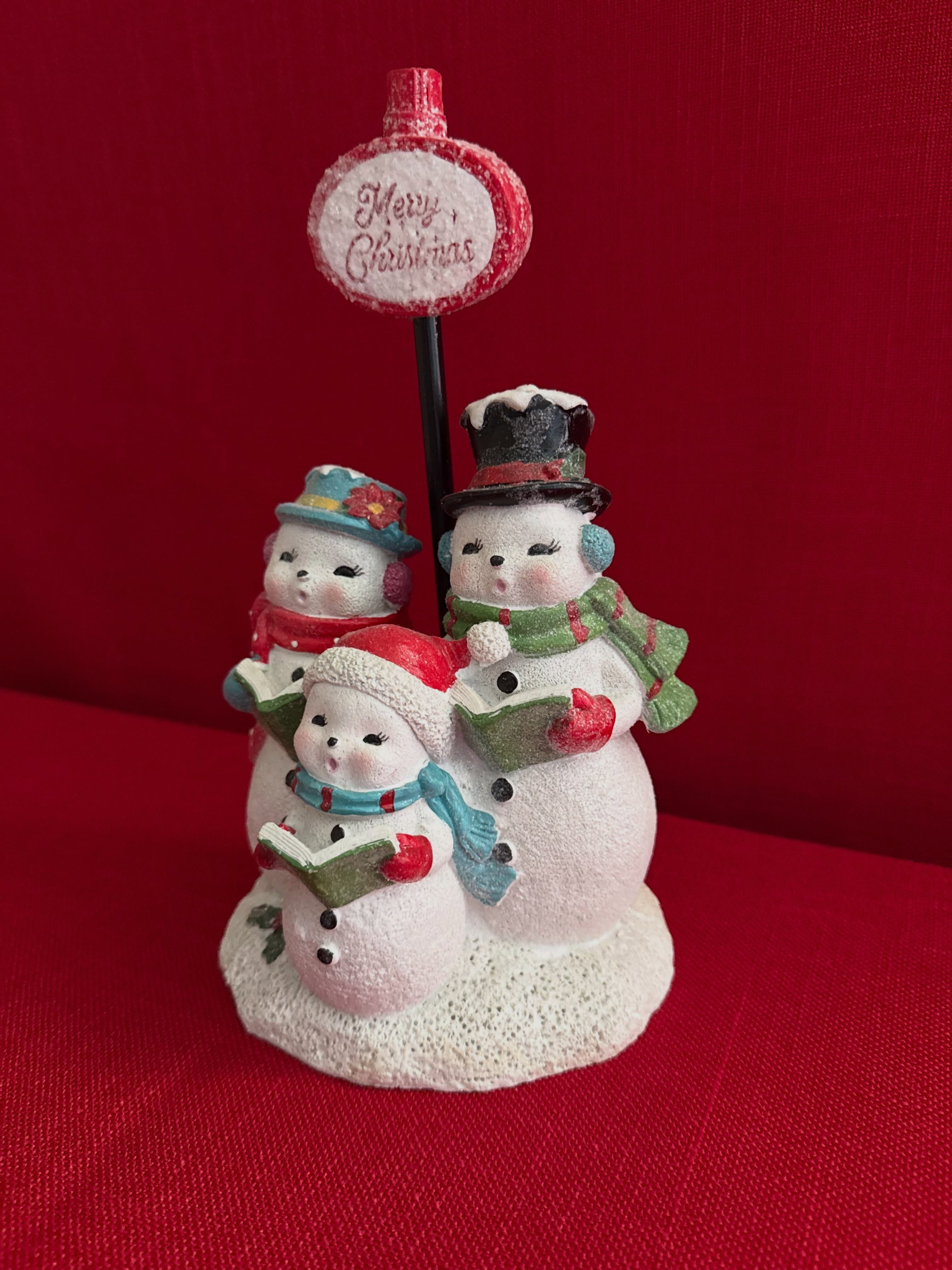 Decoración navideña de hombres de nieve de resina