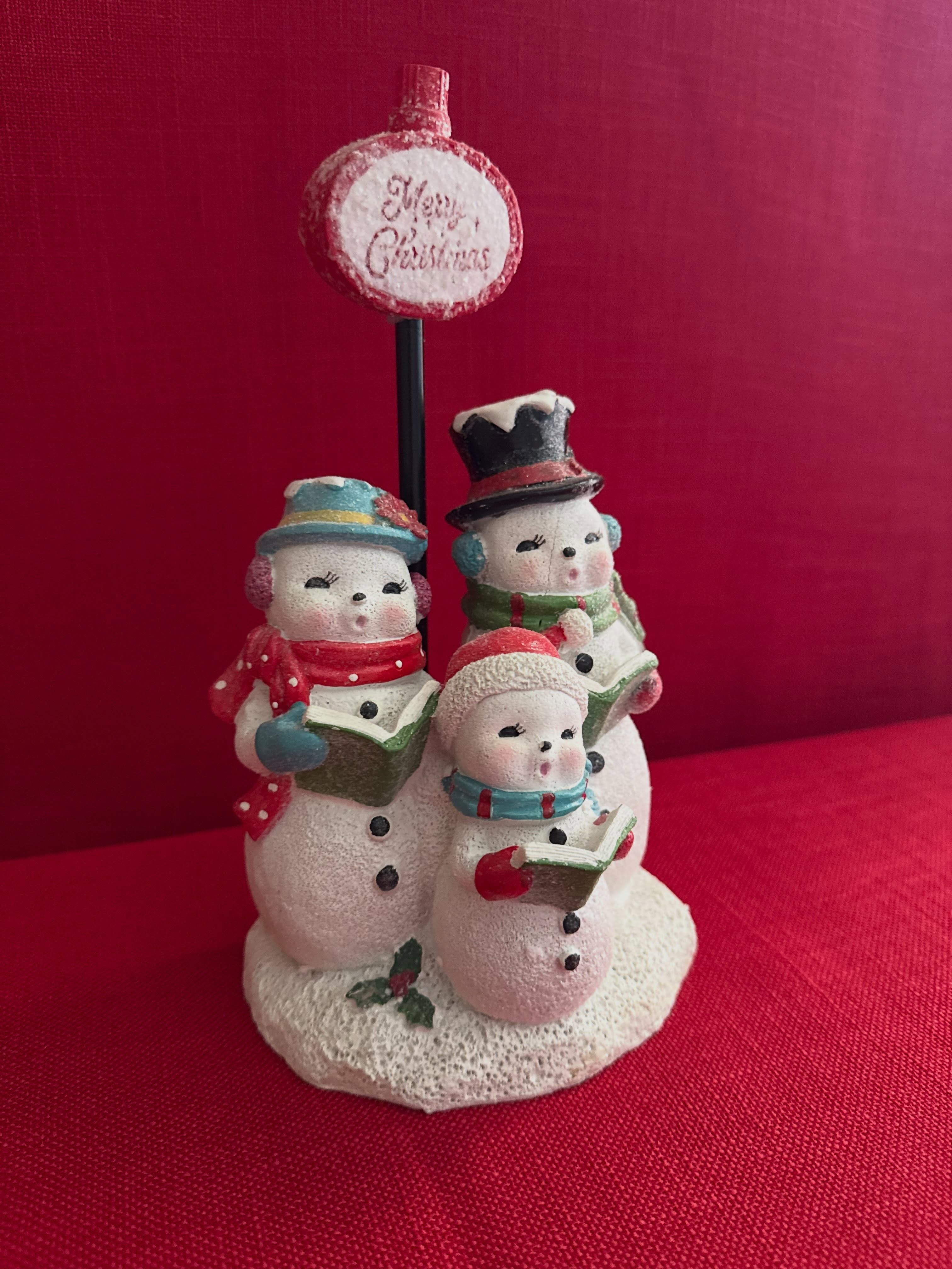 Decoración navideña de hombres de nieve de resina