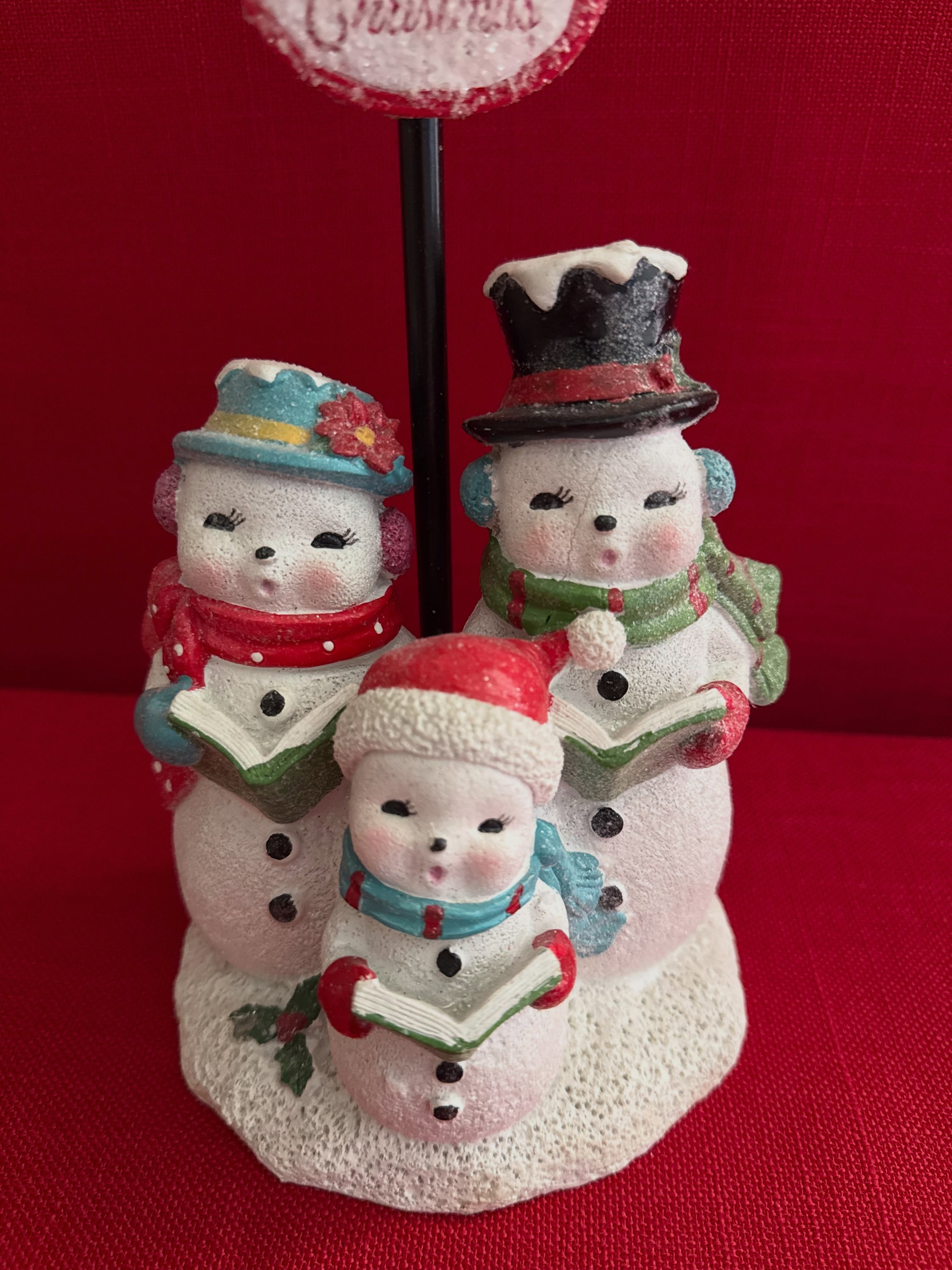 Decoración navideña de hombres de nieve de resina