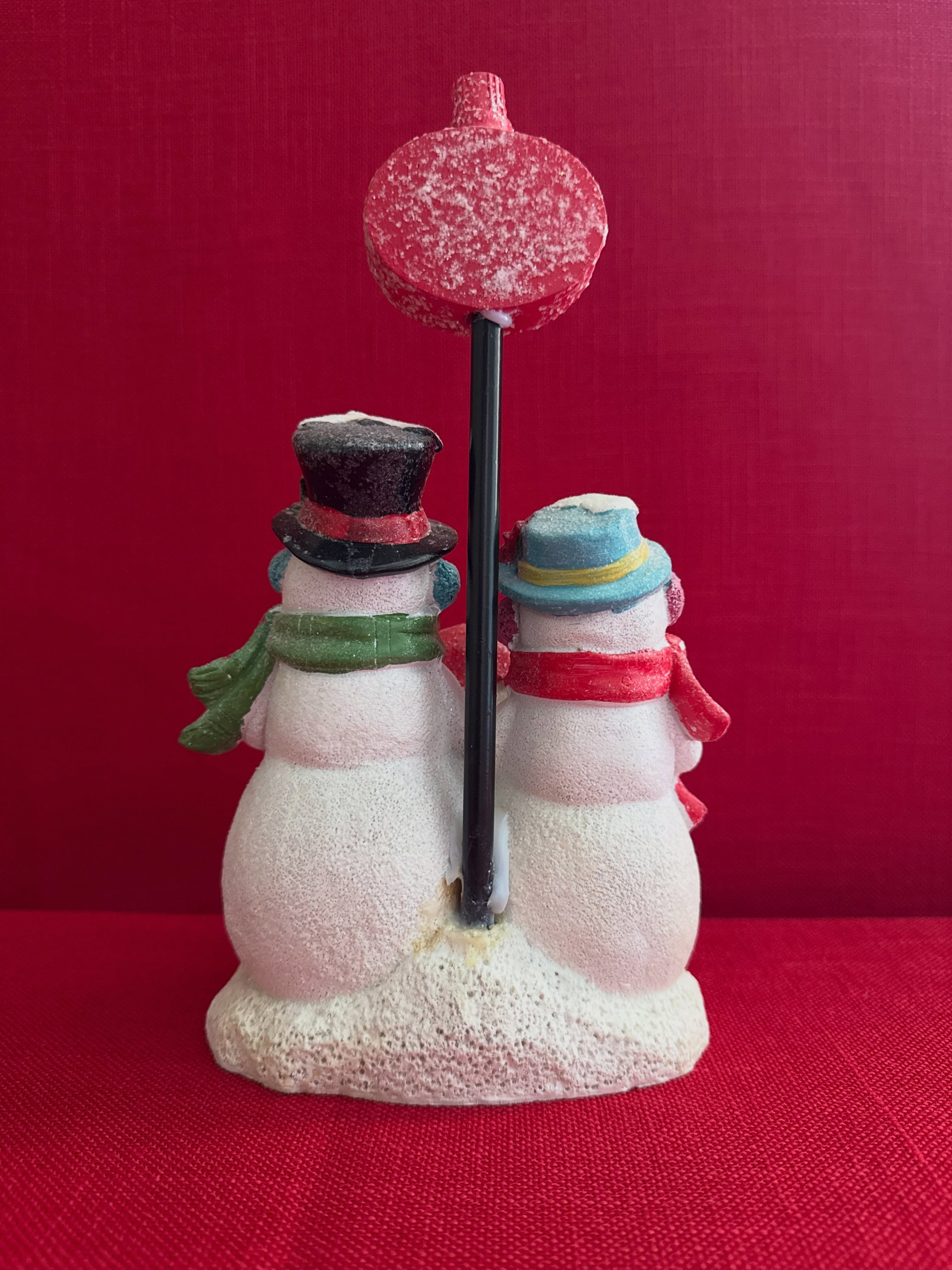 Decoración navideña de hombres de nieve de resina