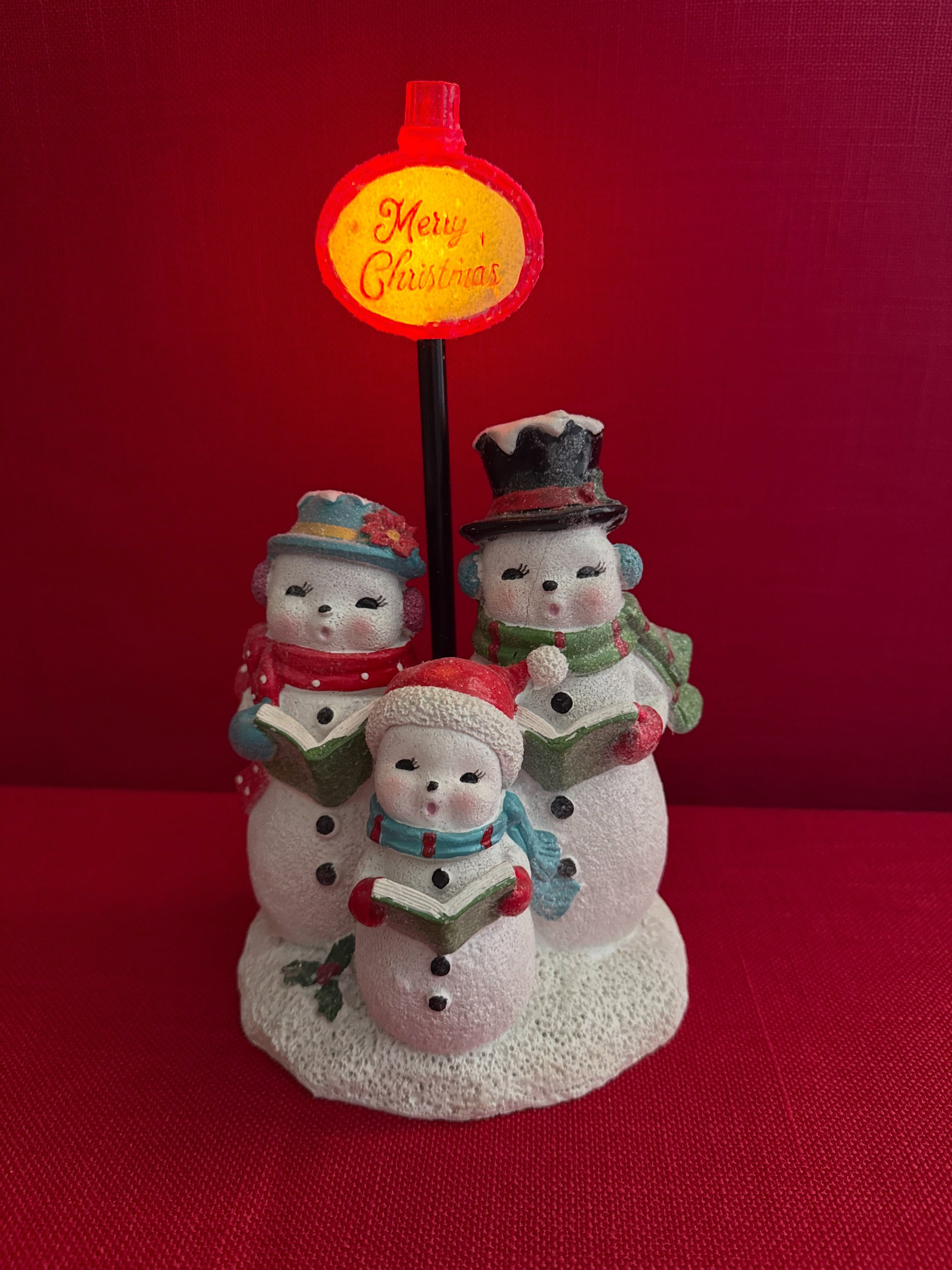 Decoración navideña de hombres de nieve de resina