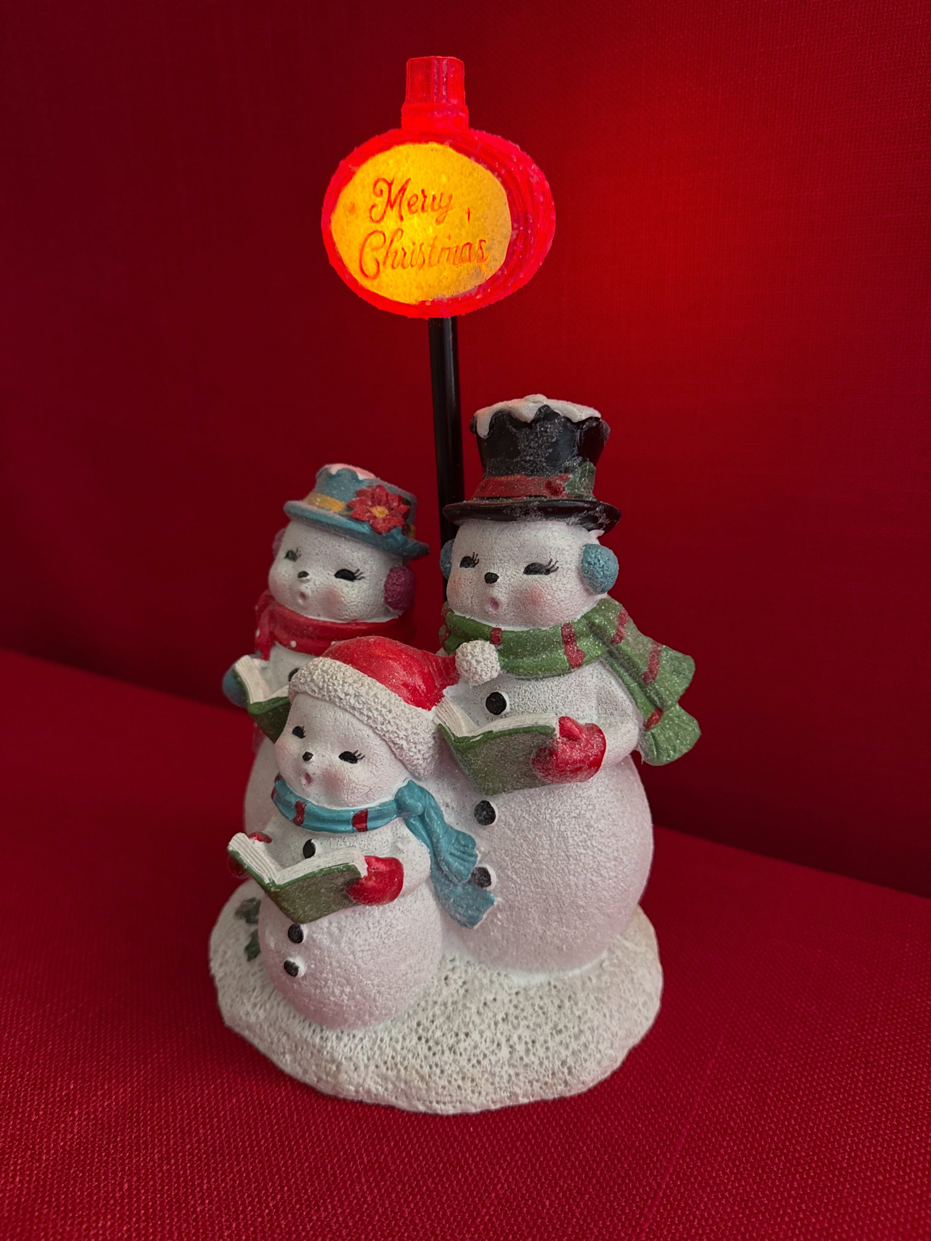 Decoración navideña de hombres de nieve de resina