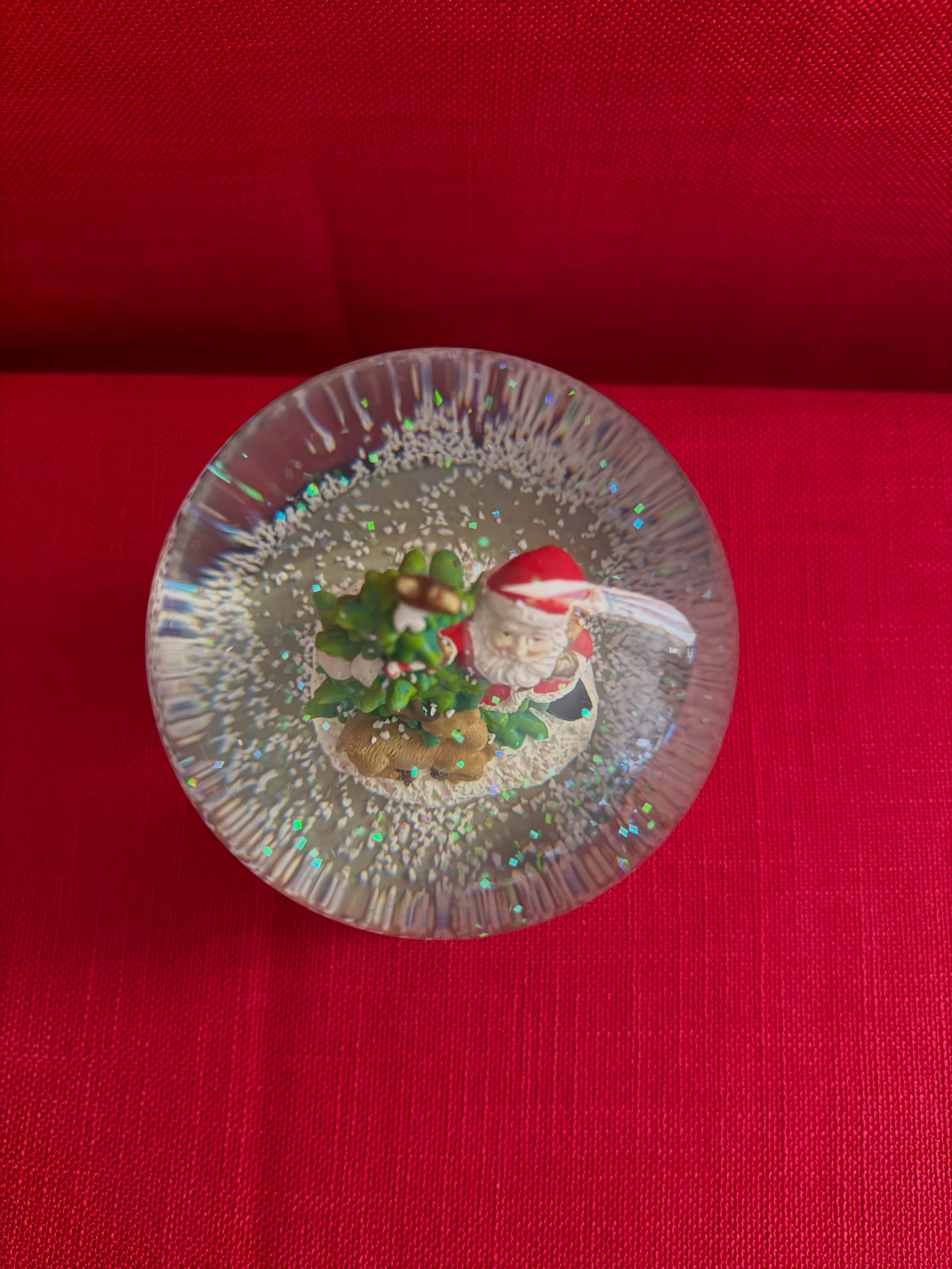 Decoración navideña con purpurina de Santa Clause con