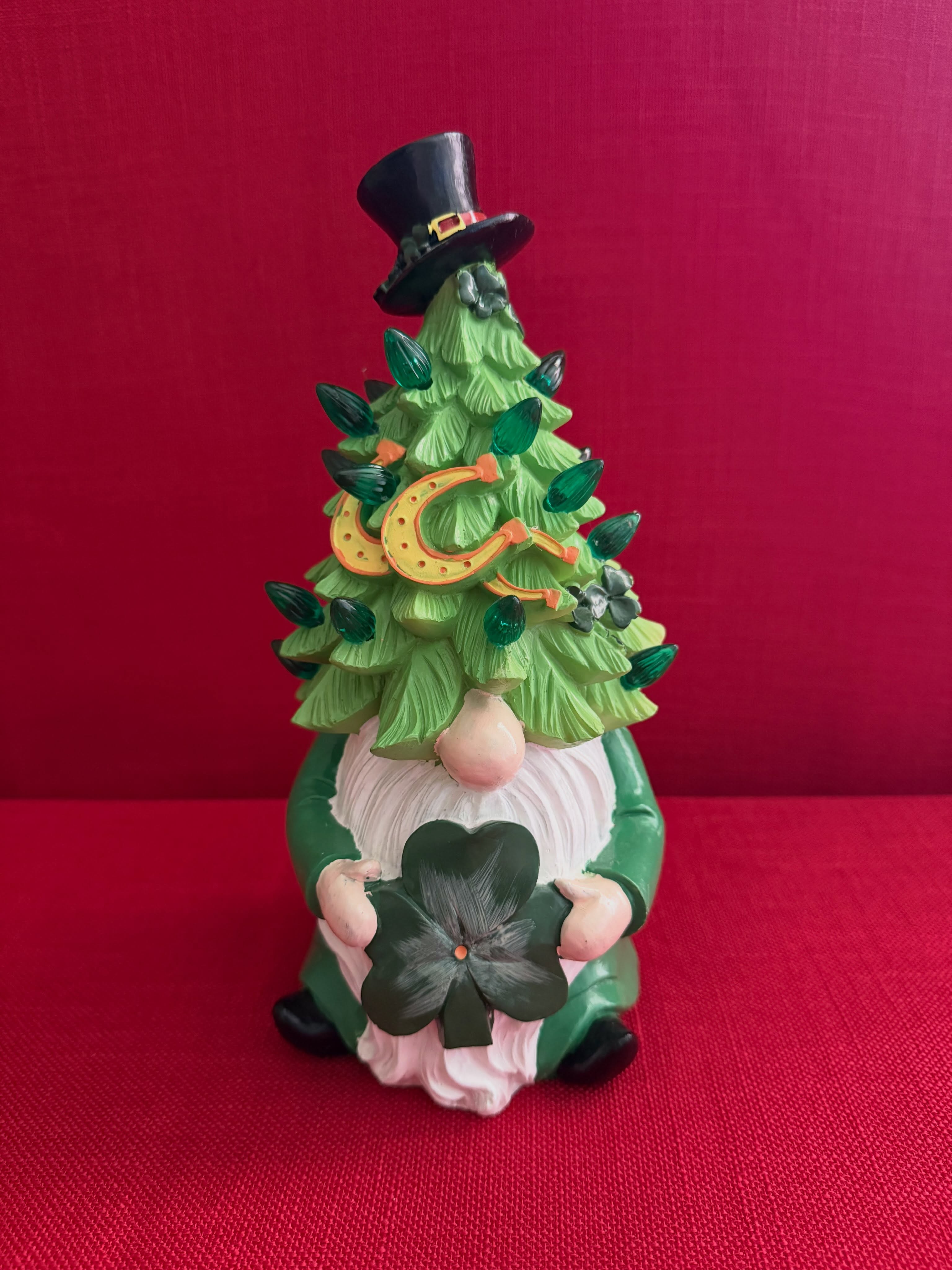 Decoración navideña de árbol de Gnomo de resina