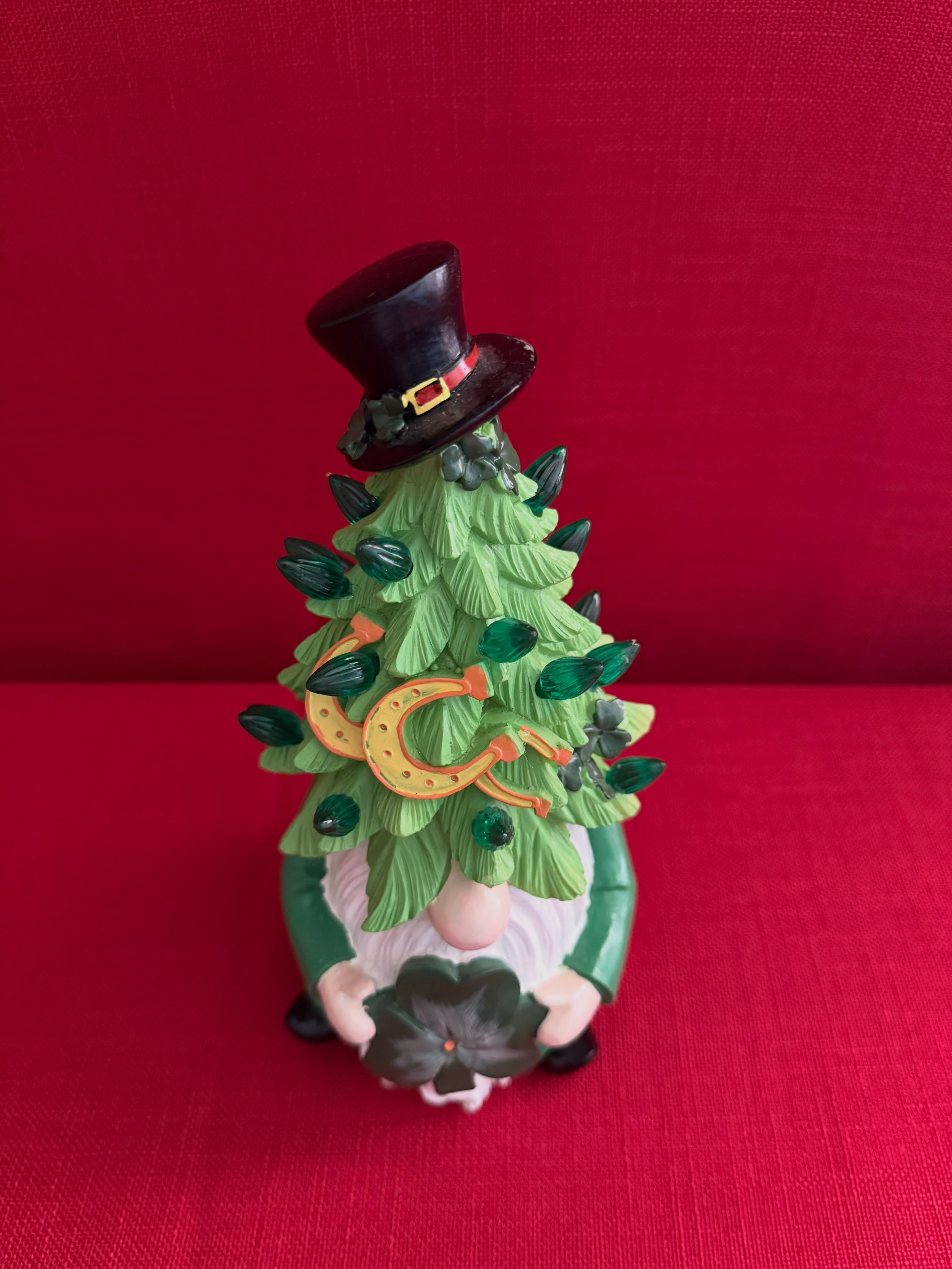 Decoración navideña de árbol de Gnomo de resina