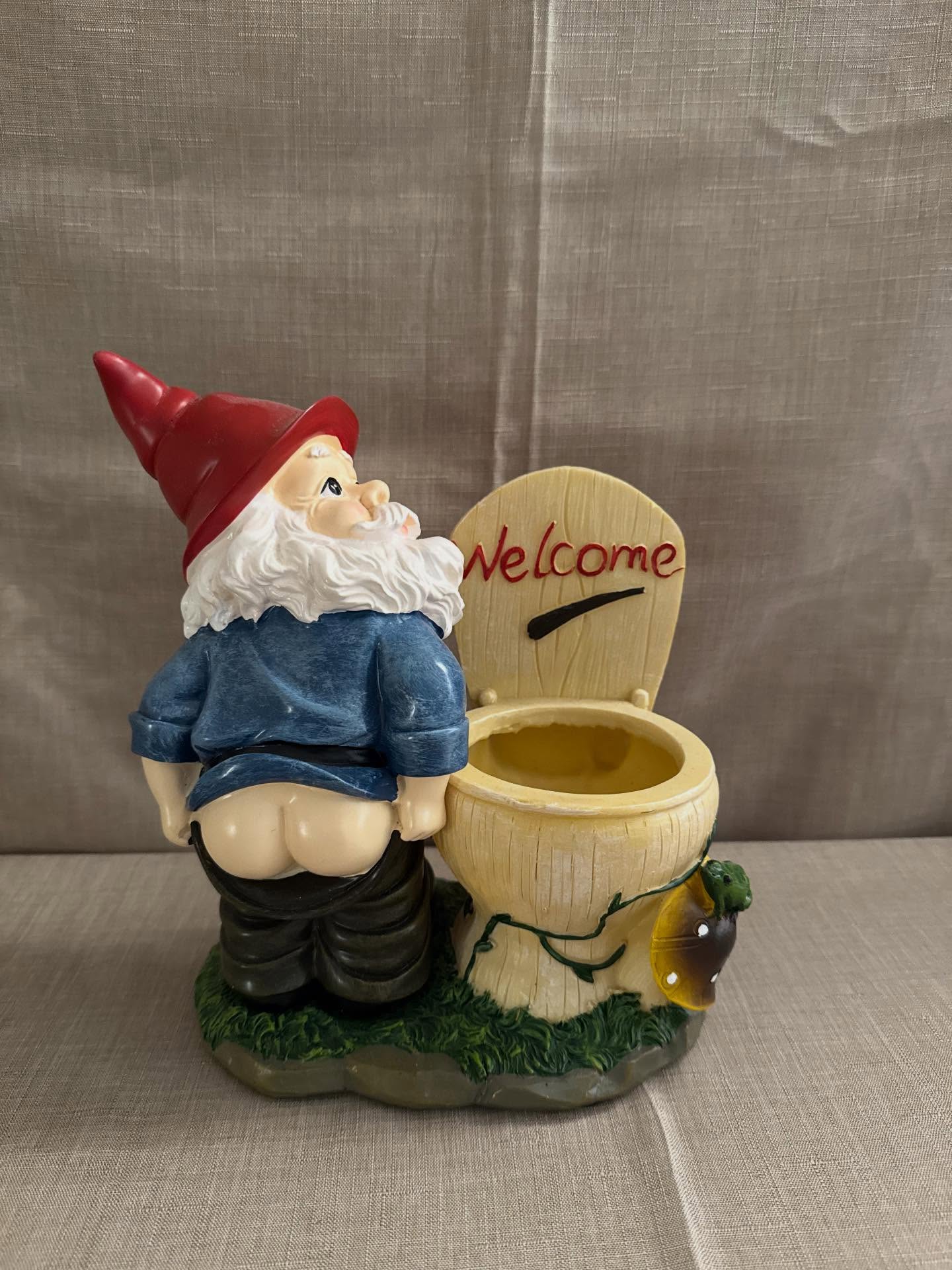Divertida estatuas de jardín de gnomos de inodoro
