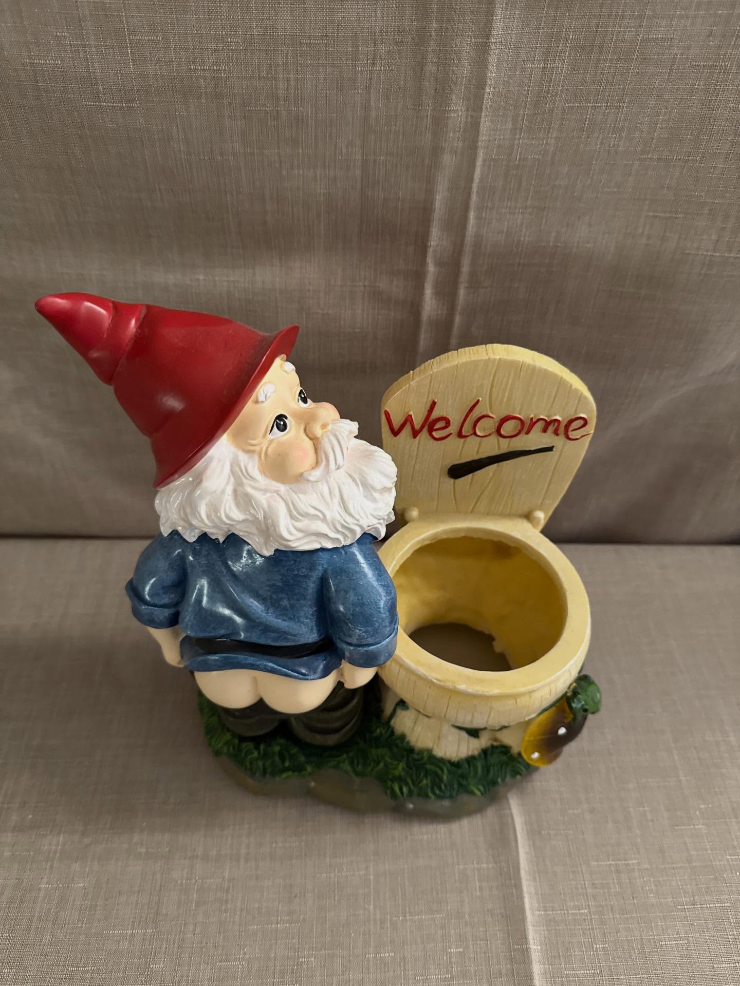 Divertida estatuas de jardín de gnomos de inodoro