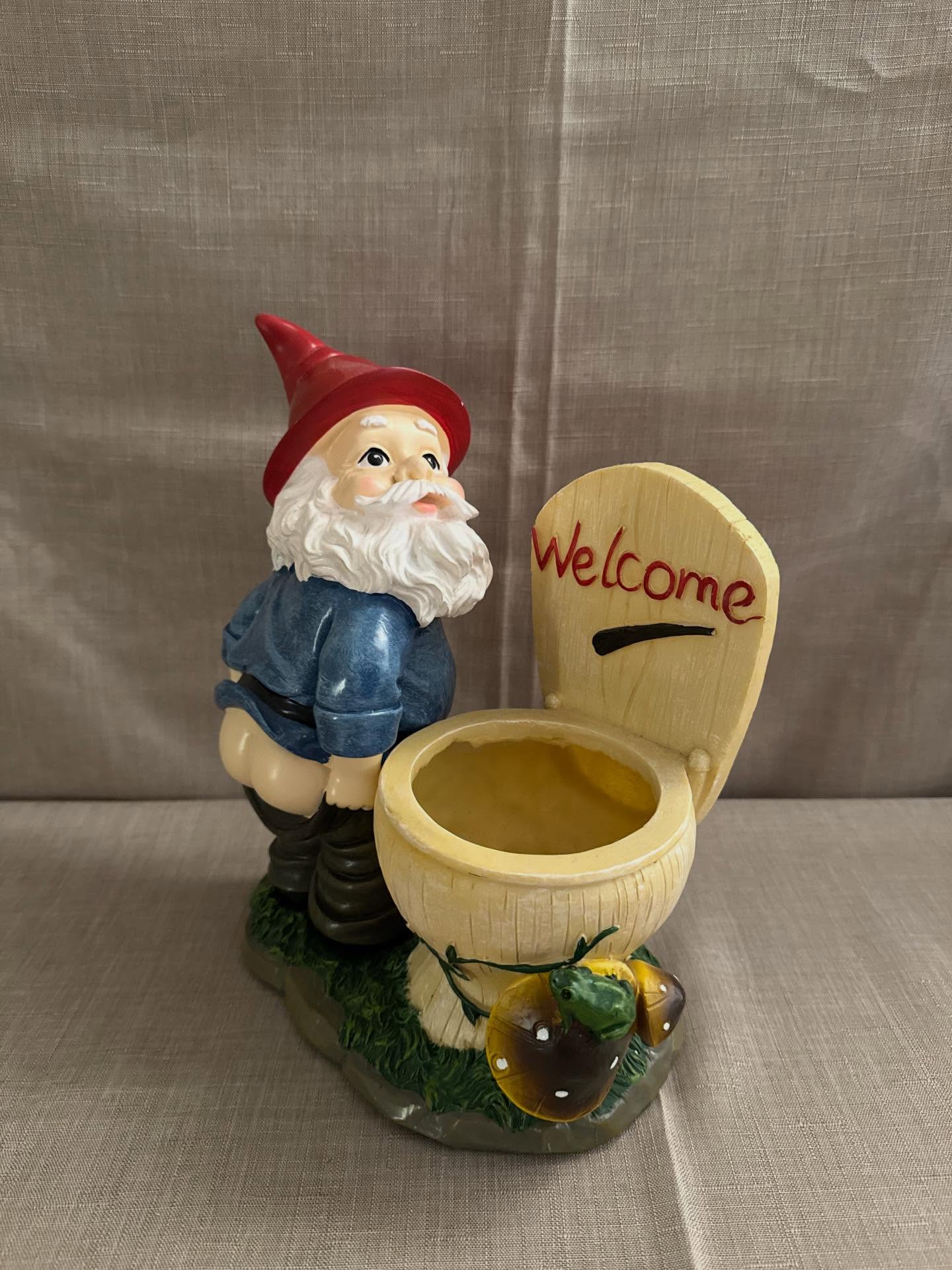 Divertida estatuas de jardín de gnomos de inodoro