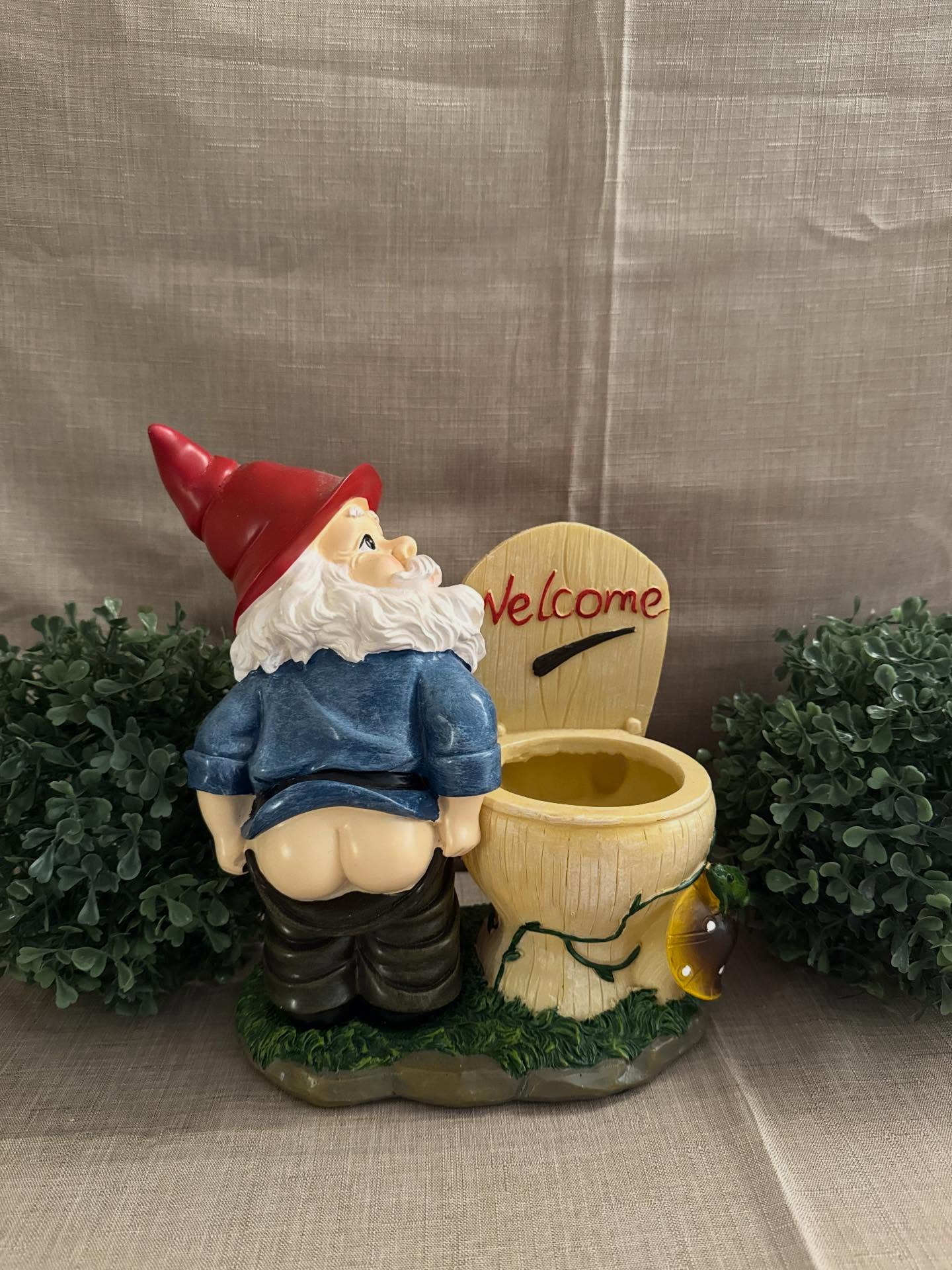 Divertida estatuas de jardín de gnomos de inodoro