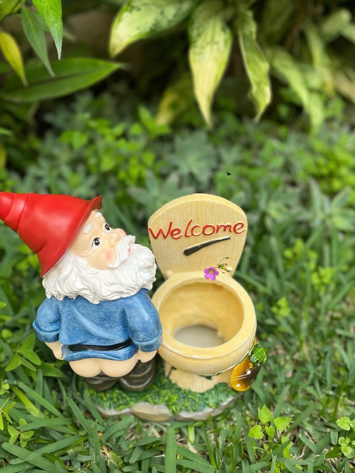 Divertida estatuas de jardín de gnomos de inodoro