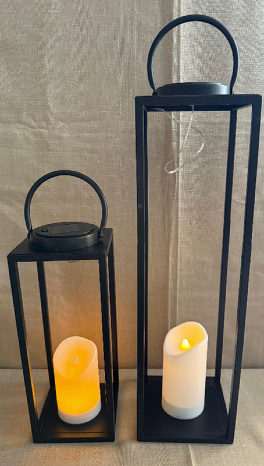 Set de 2 Linternas Solares Impermeables con Velas