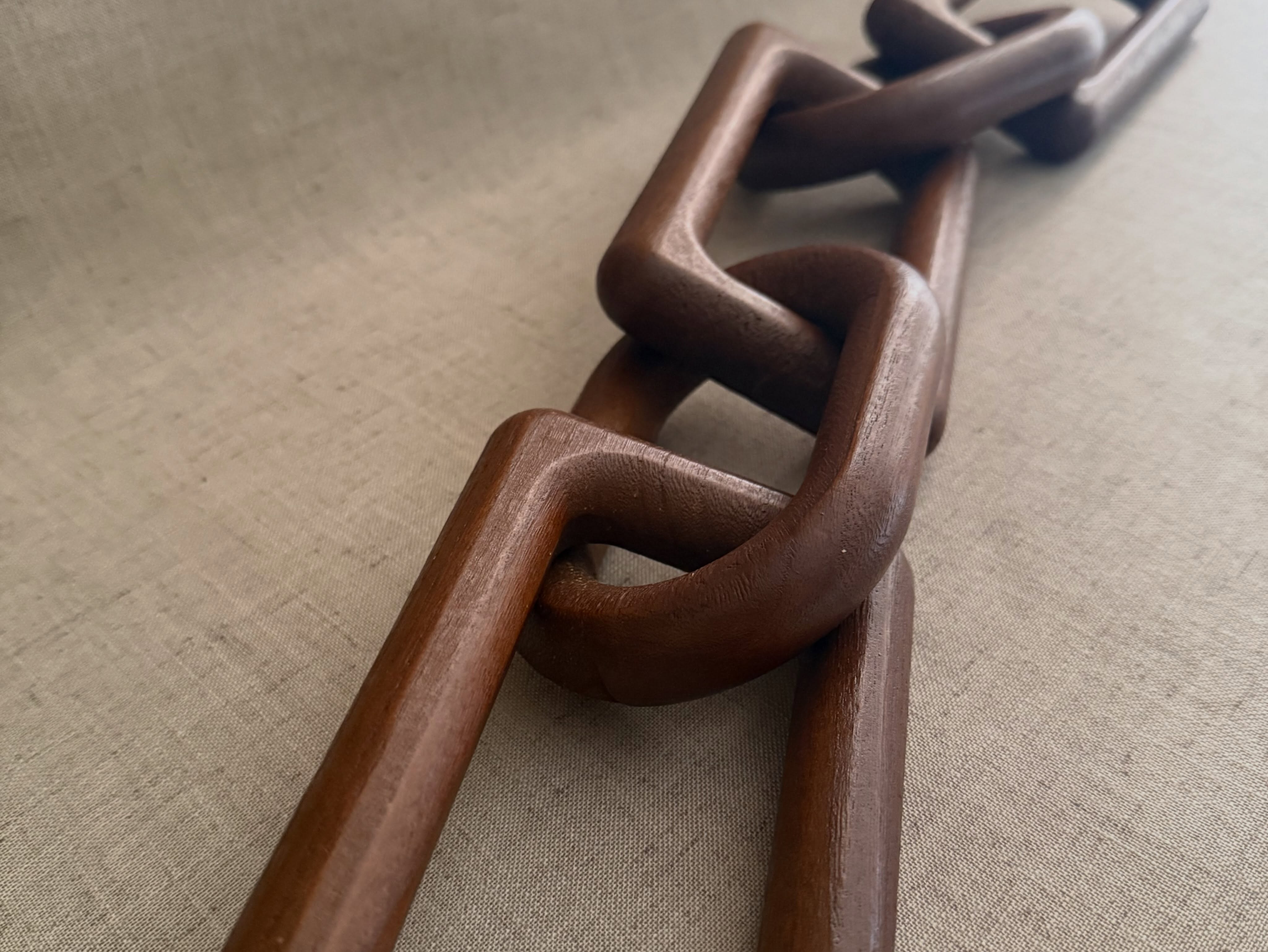 Cadena decorativa de eslabones de madera